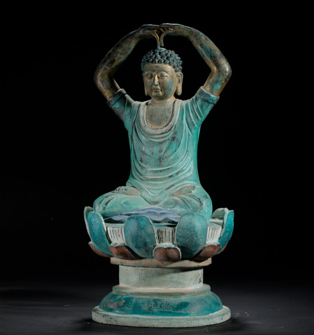 Painted Bronze Shakyamuni Statue - 7