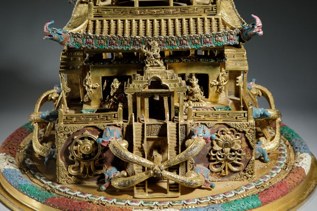 Gilt-Bronze Painted Mandala - 3
