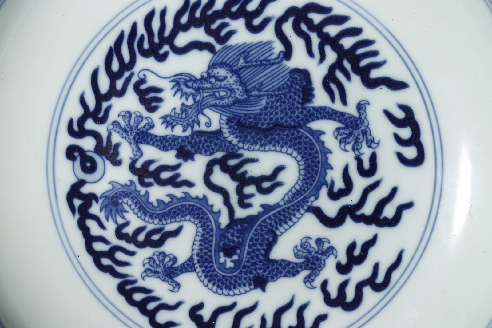 Blue and White Dragon Plate - 2