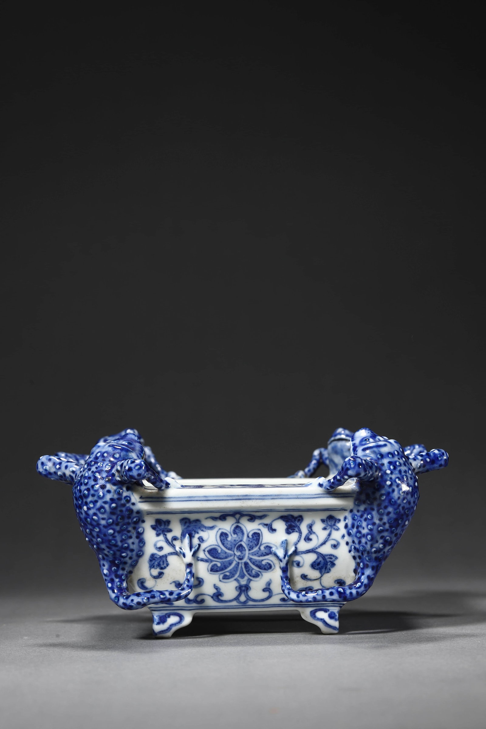 Blue and White Toad Brush Washer - 3