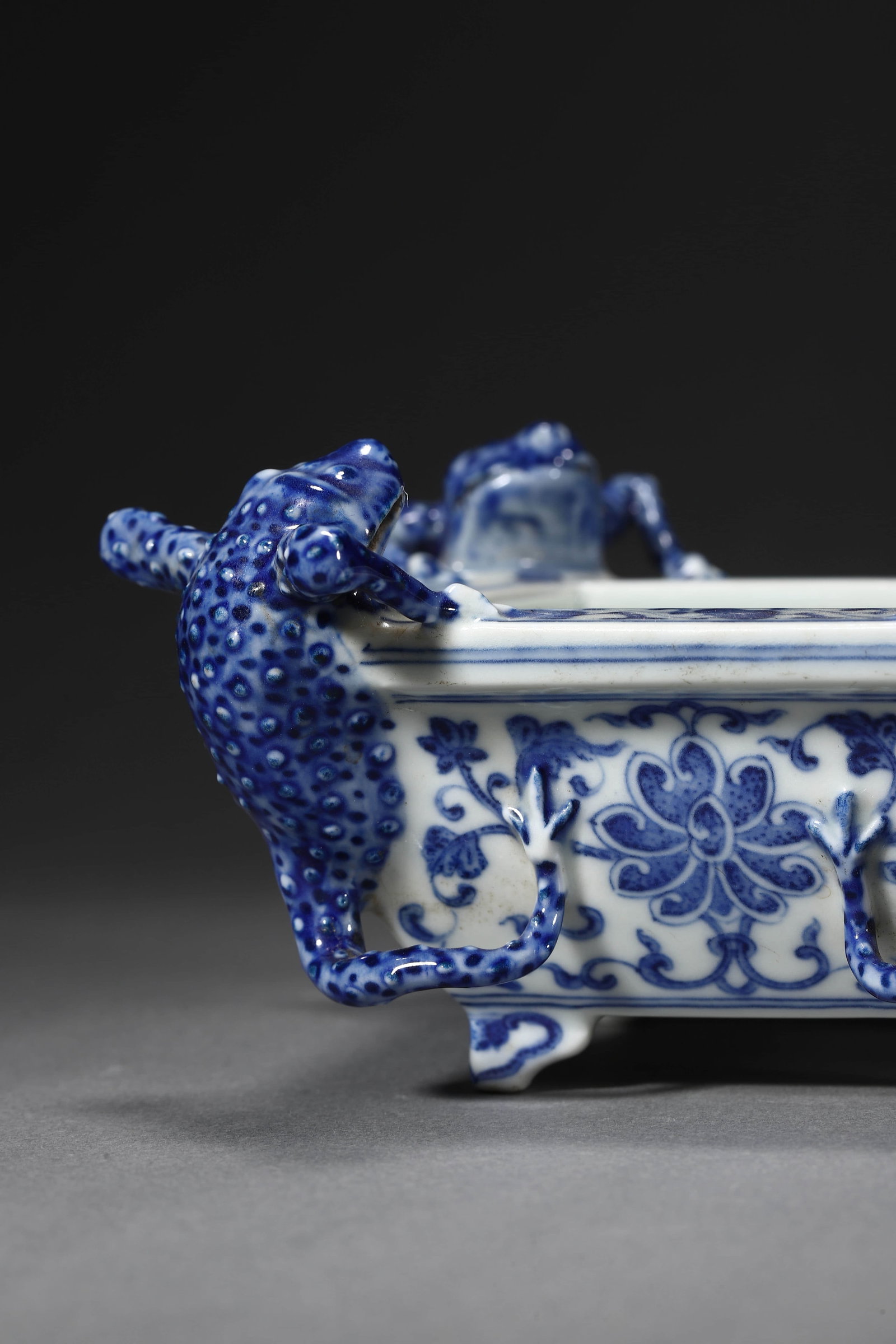Blue and White Toad Brush Washer - 4