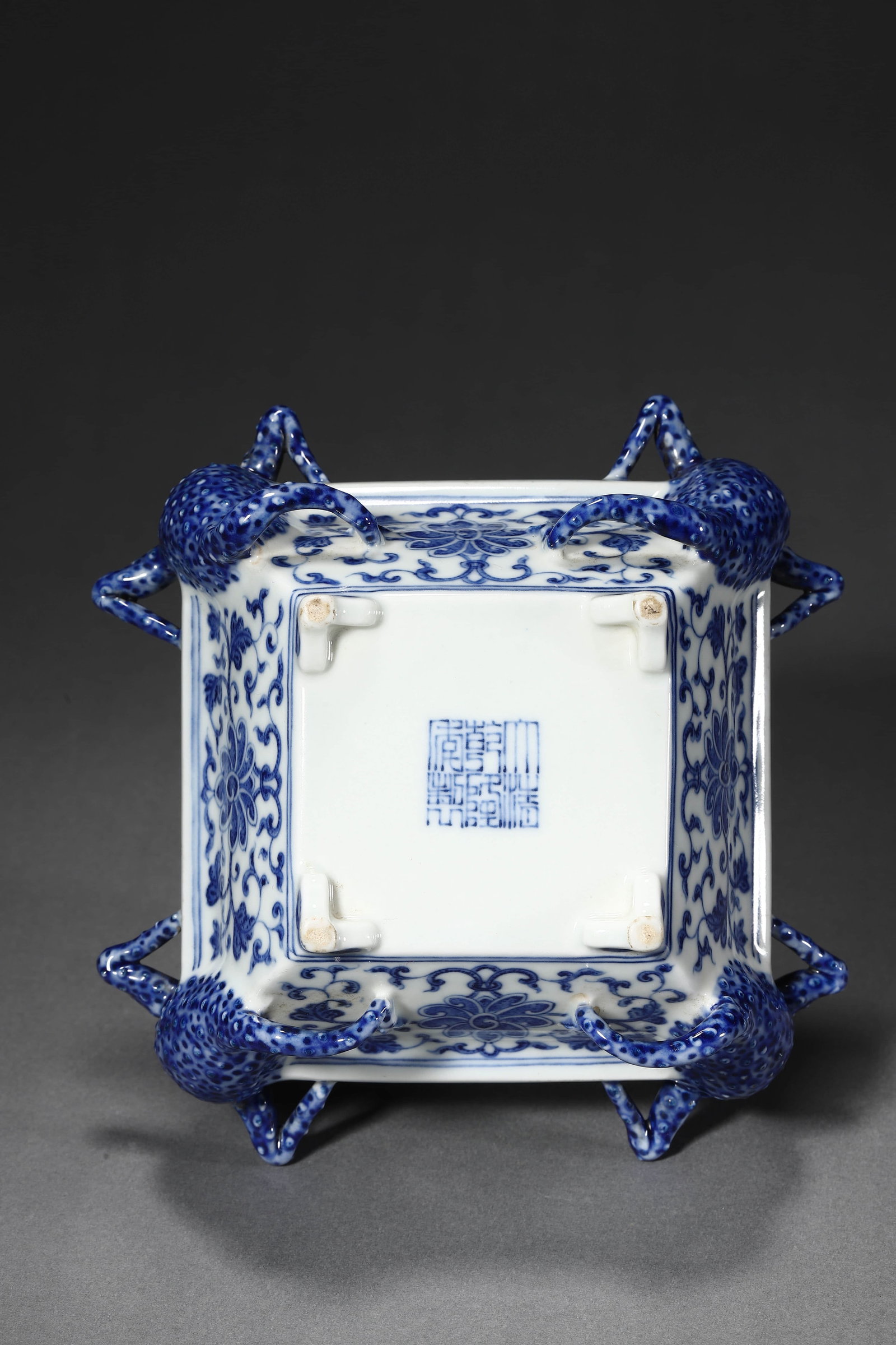 Blue and White Toad Brush Washer - 6
