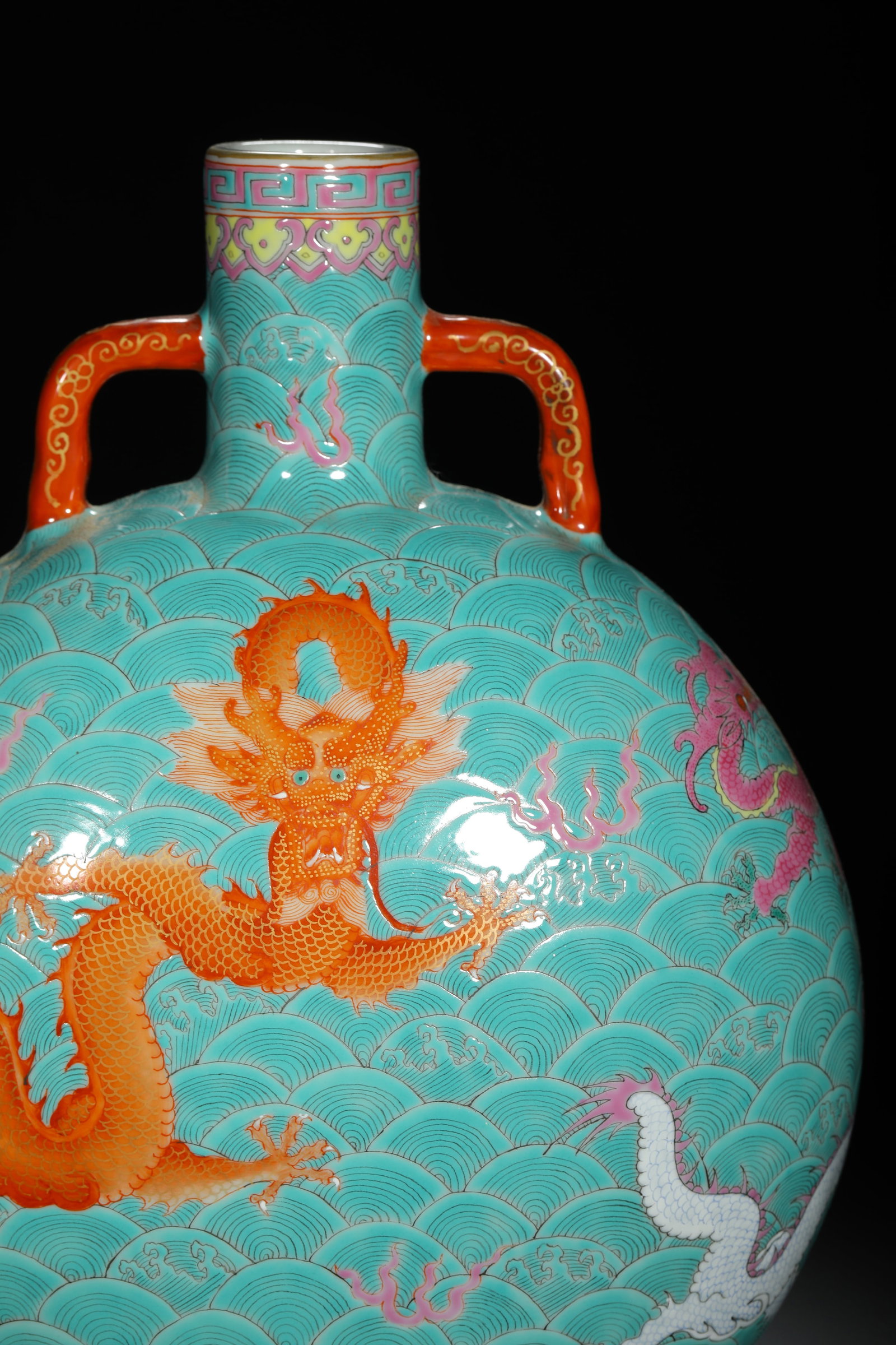 Green-Glazed Dragon Moonflask - 4