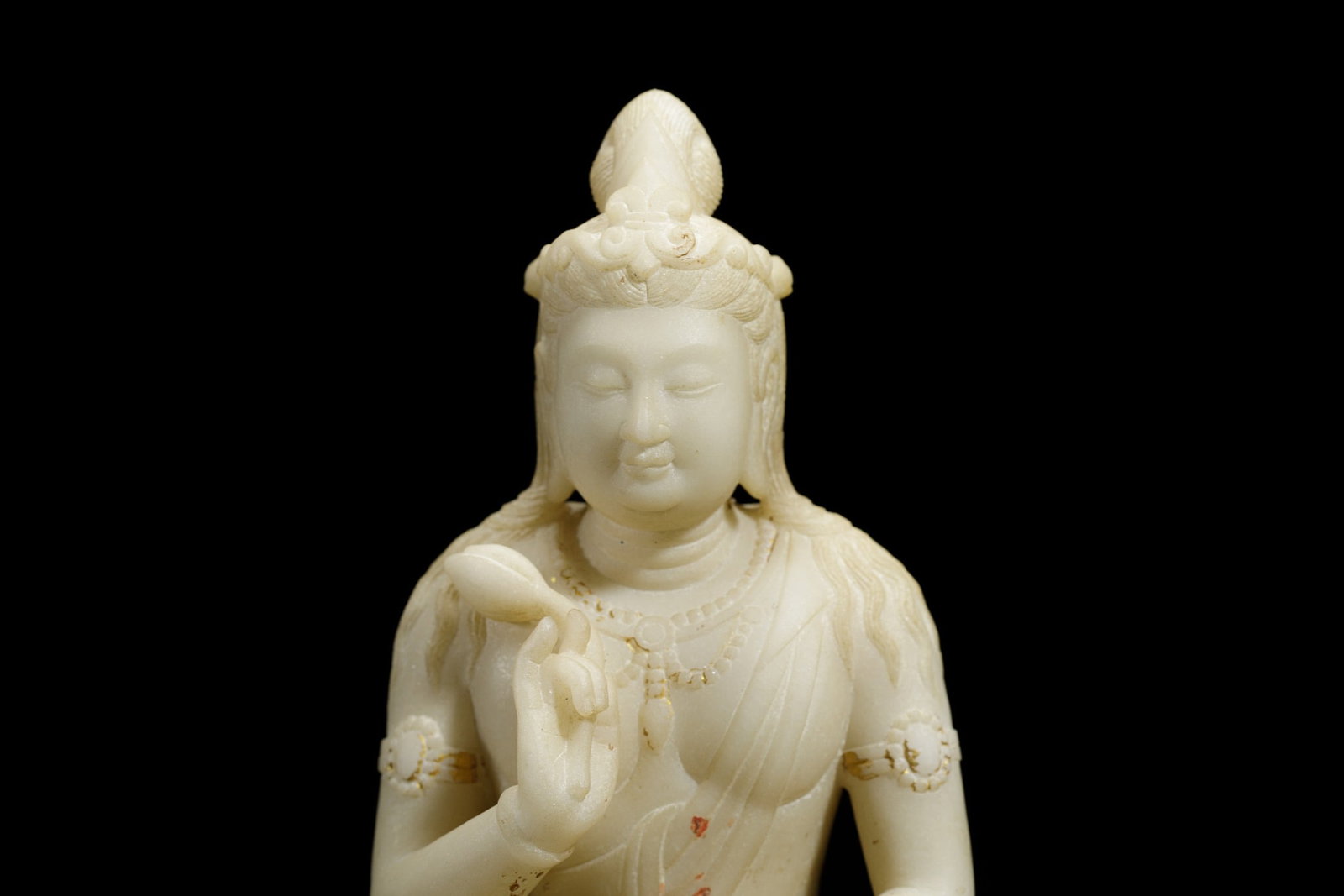 A Han White Jade Buddha Statue - 2