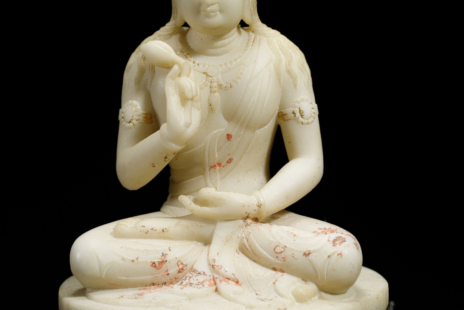 A Han White Jade Buddha Statue - 3