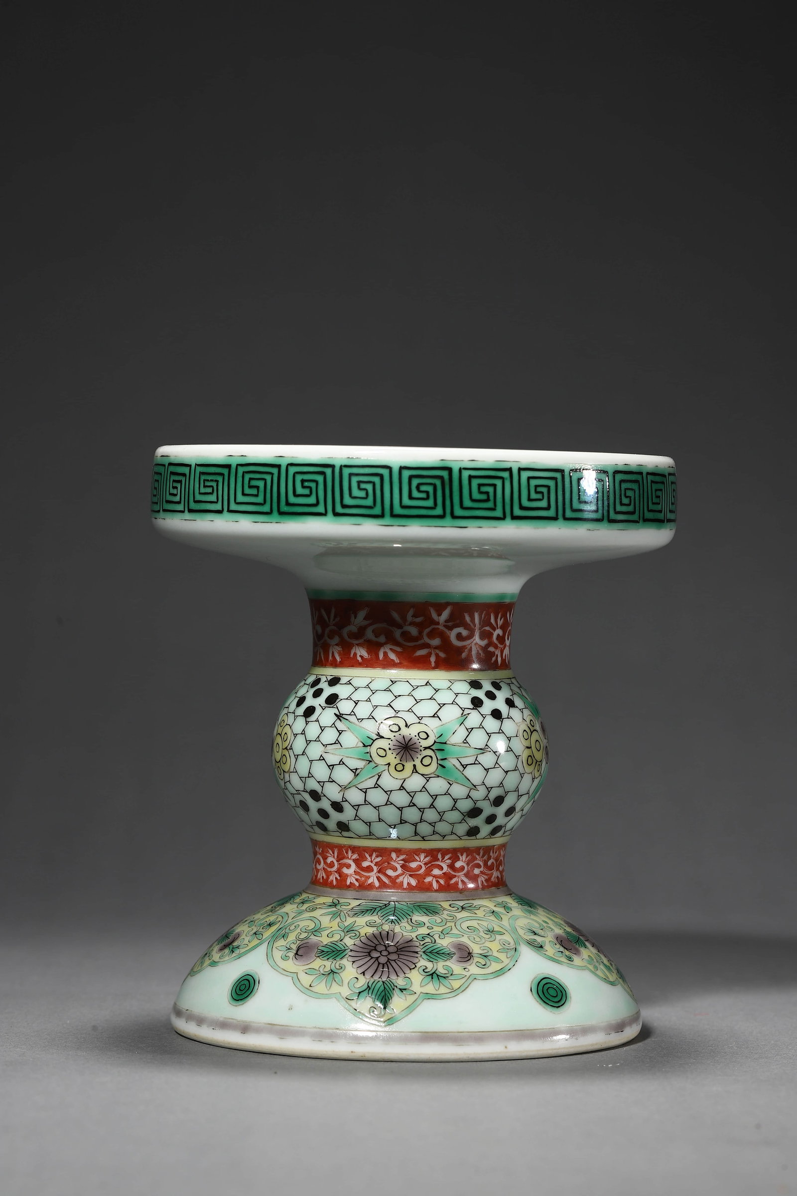 Wucai Glaze Flower Candlestick - 4