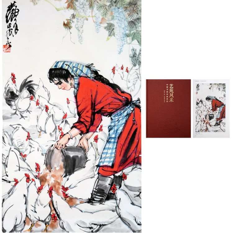 Chinese Drawing Figure Painting, Huang Zhou Mark: Chinese Drawing Figure Painting, Huang Zhou Mark 86×51cm