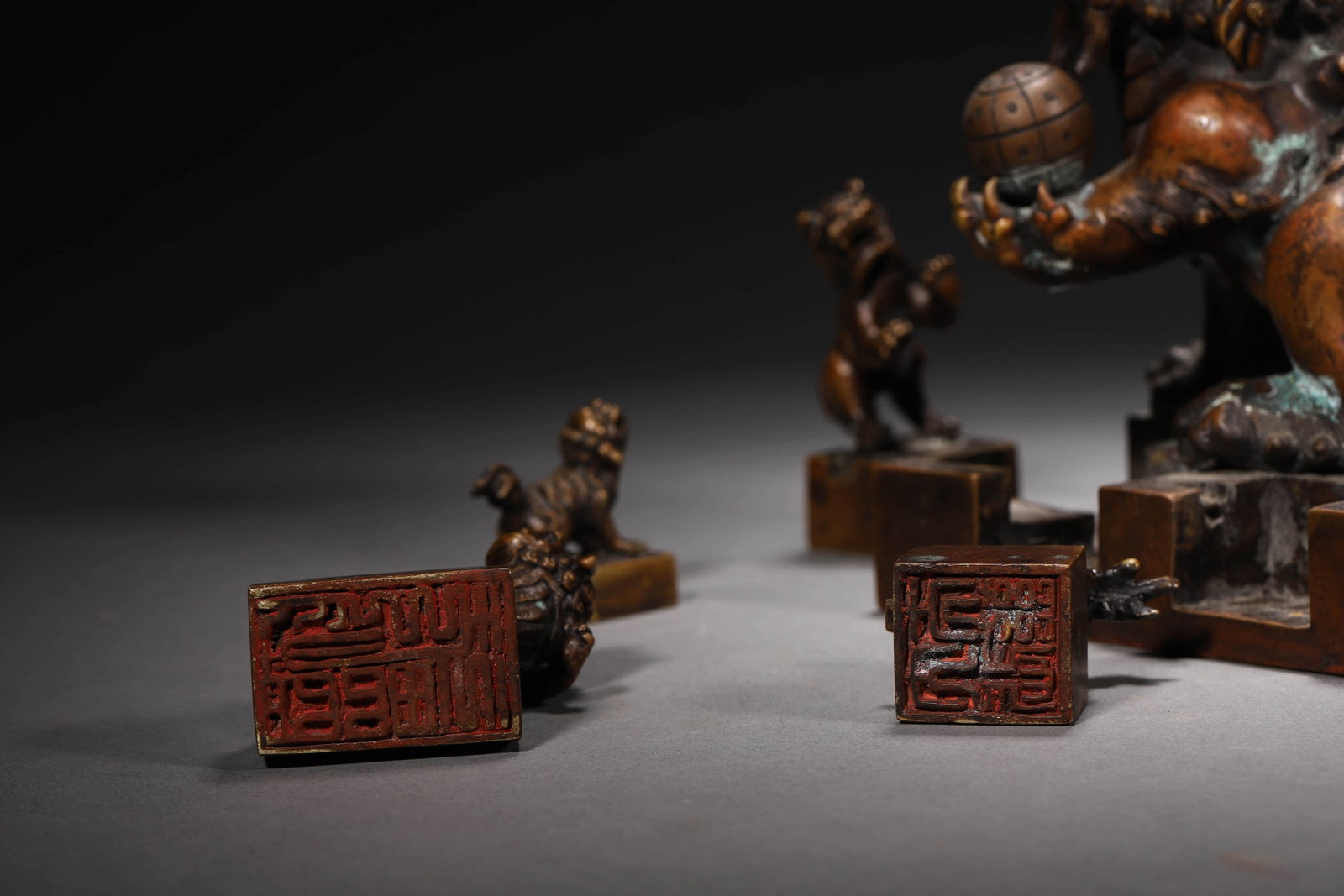 Engraved Bronze Lion Seal - 11