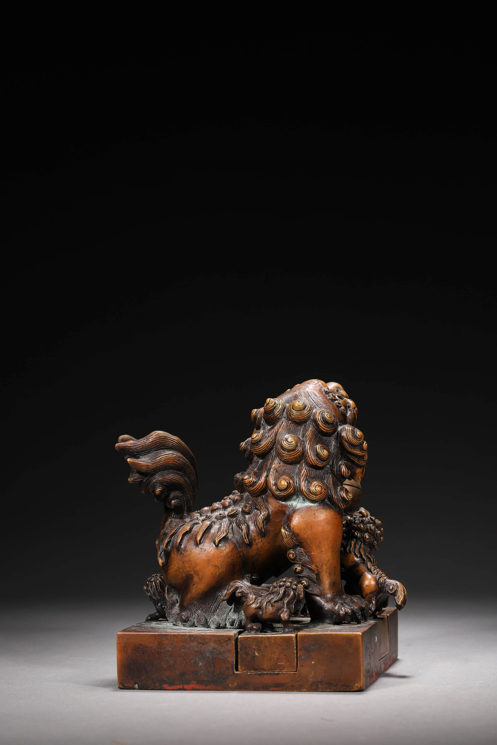 Engraved Bronze Lion Seal - 6