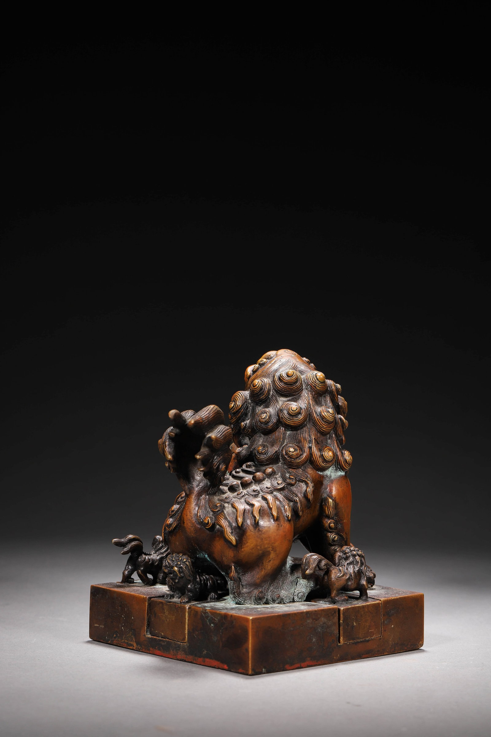 Engraved Bronze Lion Seal - 7