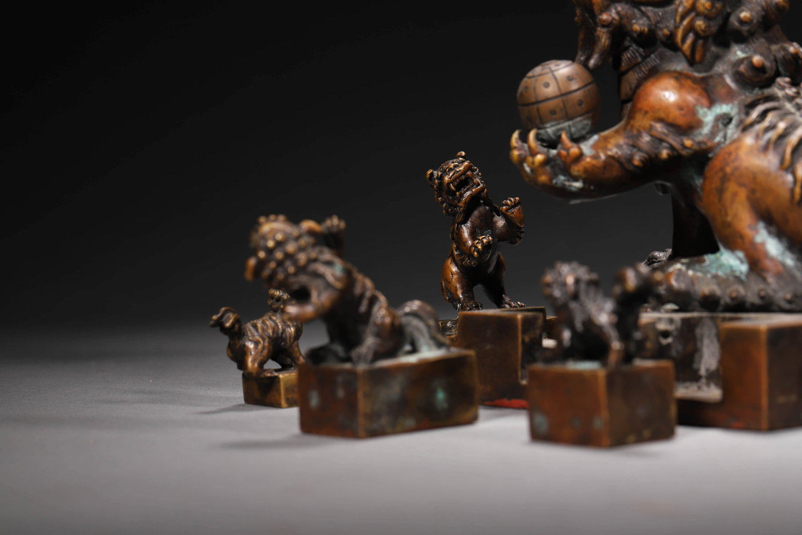 Engraved Bronze Lion Seal - 9
