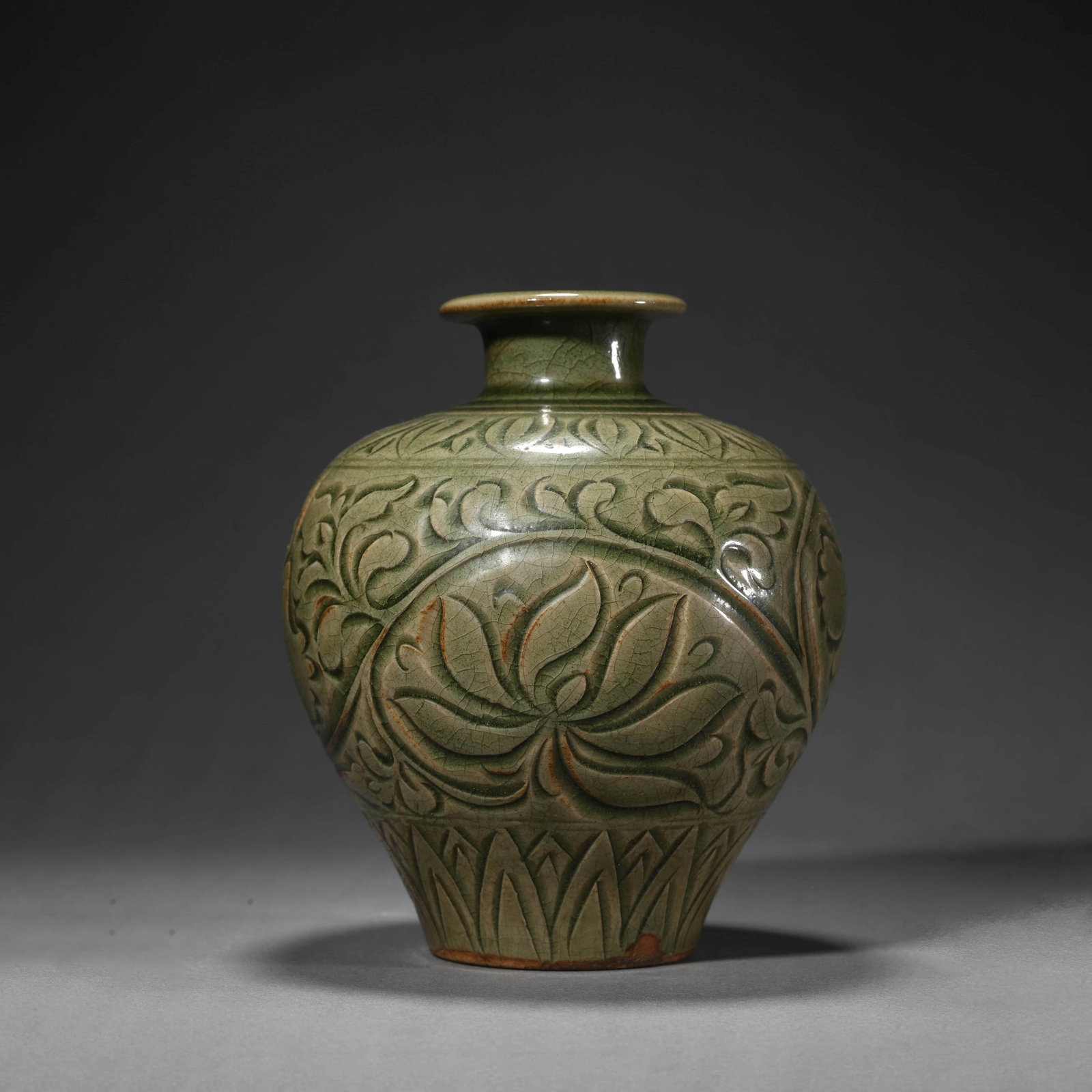 Yaozhou Kiln Celadon-Glazed Peony Vase (1 of 7)
