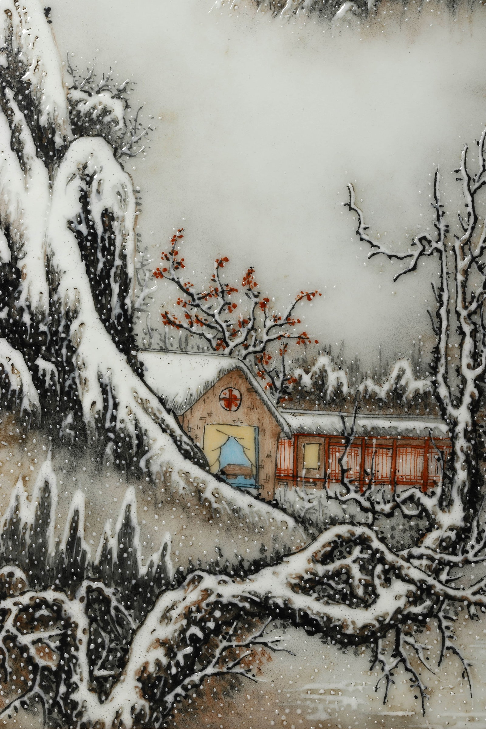 Grisalle Glaze Snowy View Hanging Screen - 4