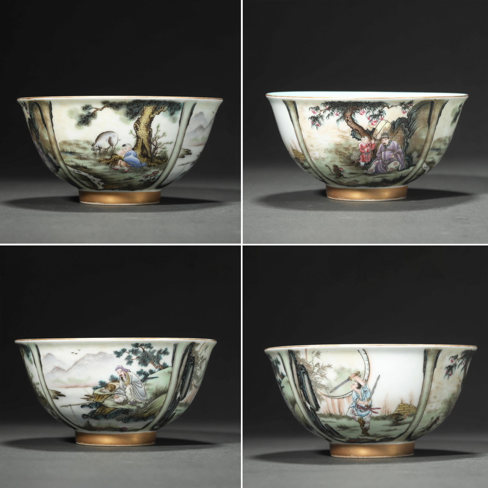 Famille Rose Figure Bowl: Famille Rose Figure Bowl Diam.15cm, Height:7.6cm,