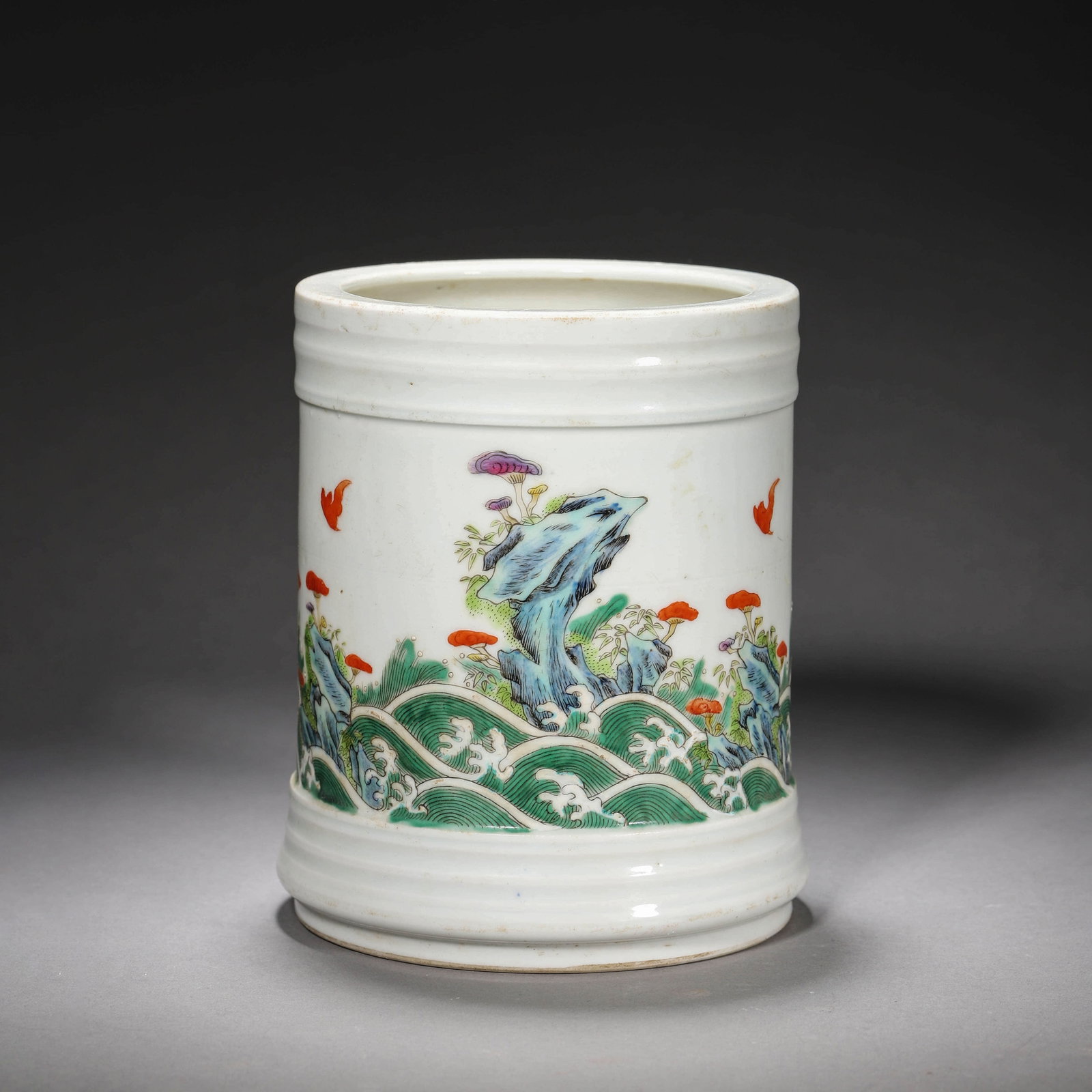 Wucai Glaze Immortal Brush Pot (1 of 9)