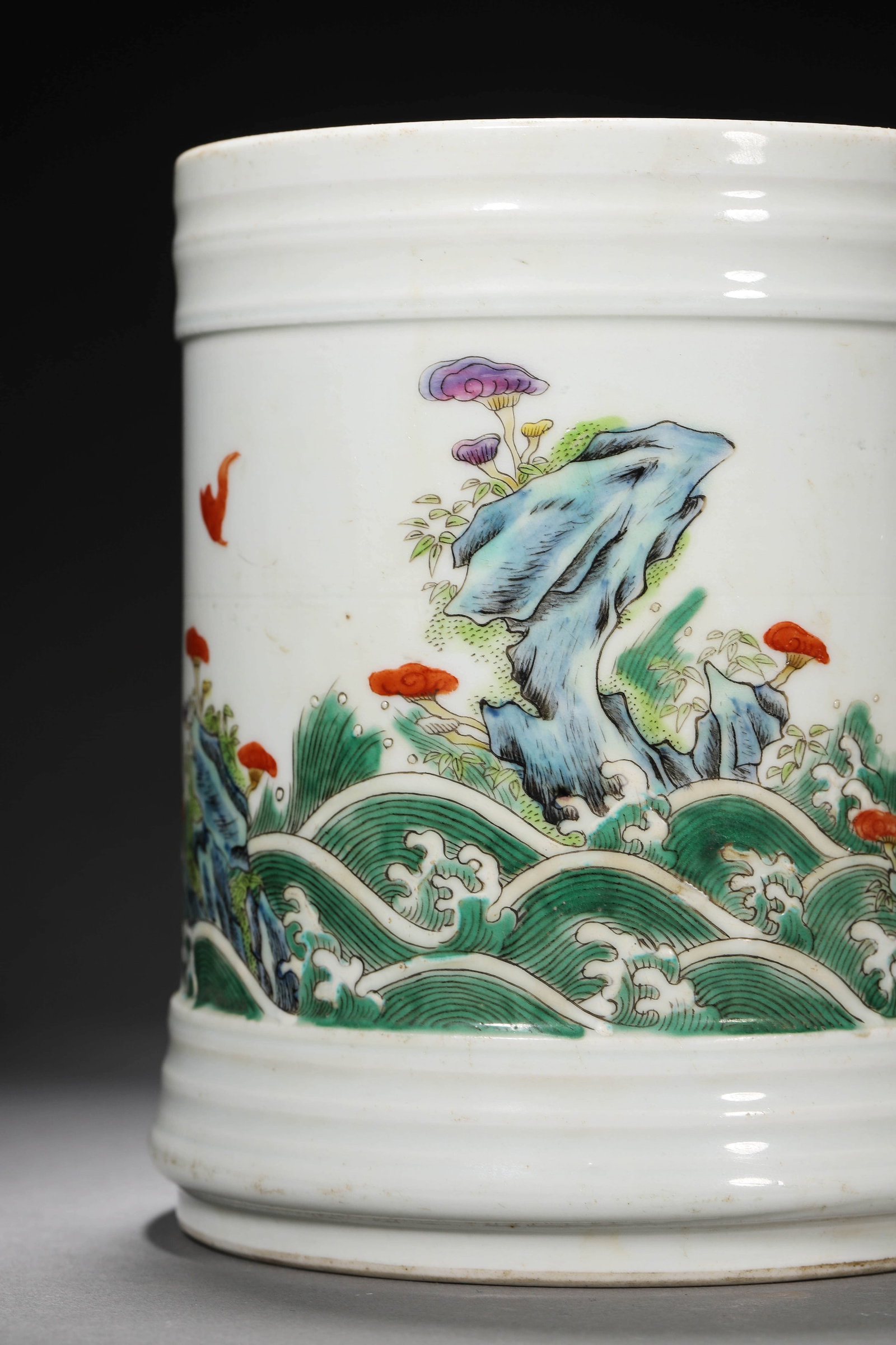 Wucai Glaze Immortal Brush Pot - 2