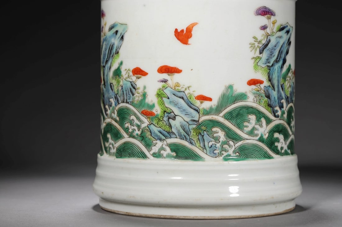 Wucai Glaze Immortal Brush Pot - 5