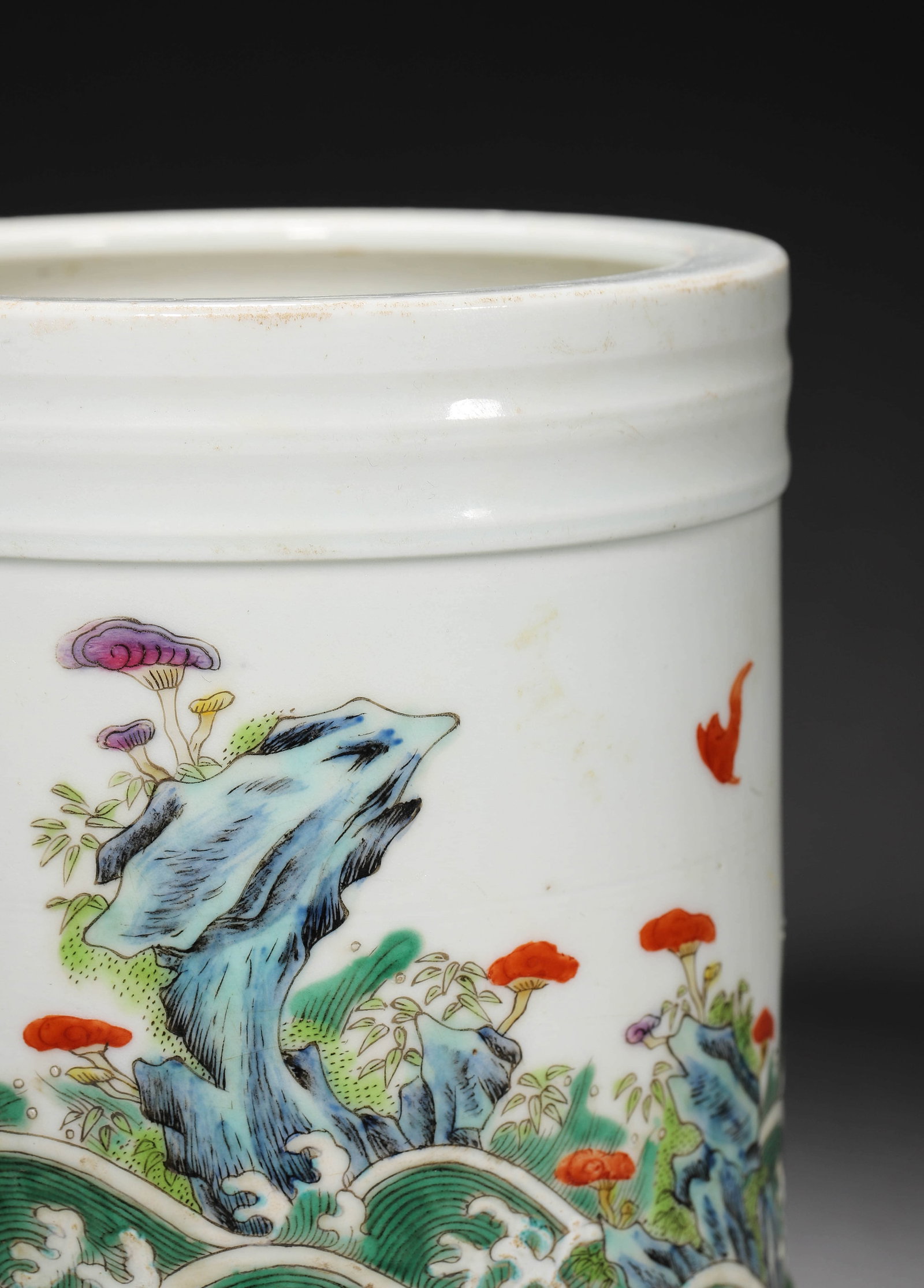 Wucai Glaze Immortal Brush Pot - 6