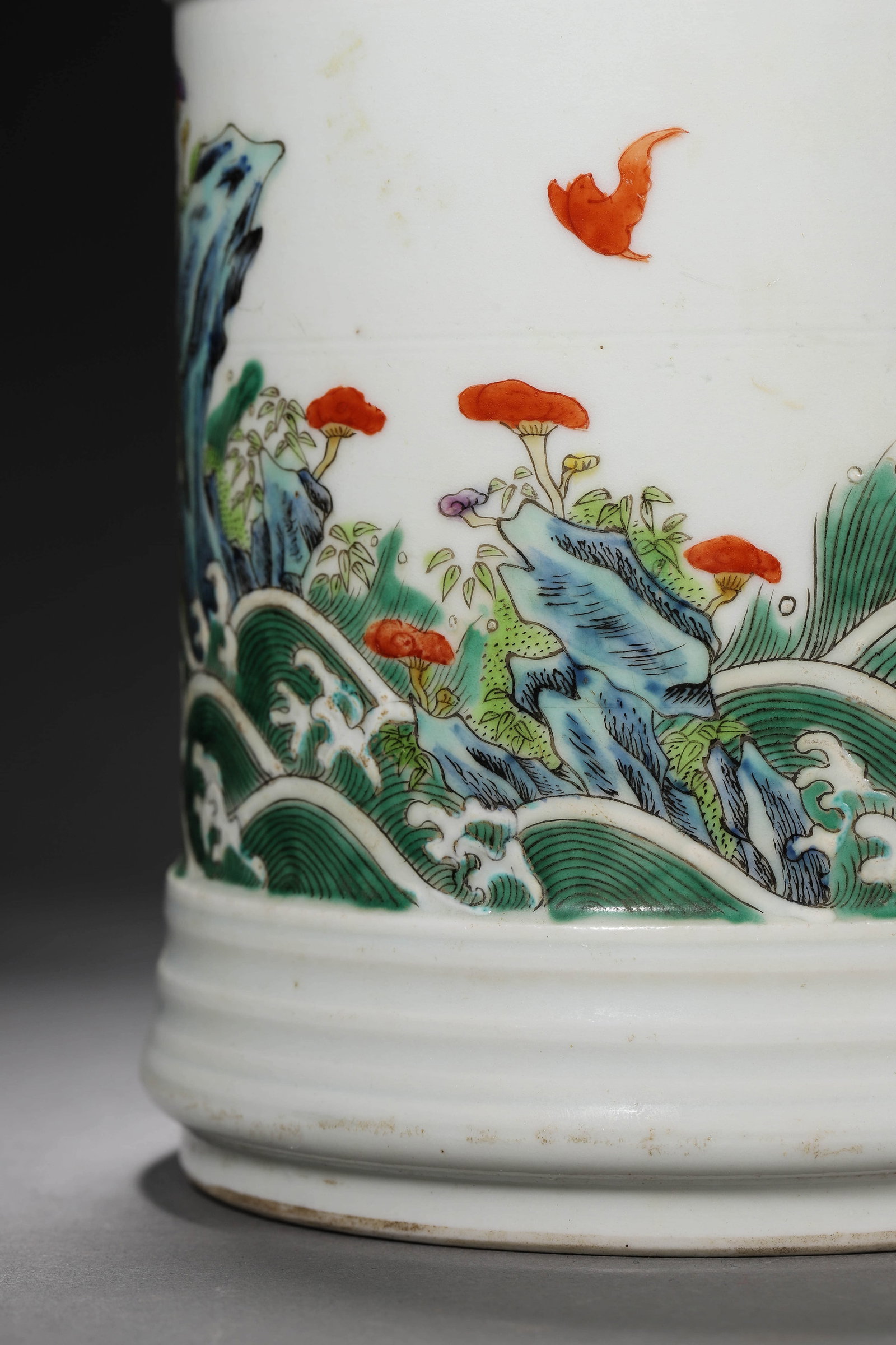 Wucai Glaze Immortal Brush Pot - 7