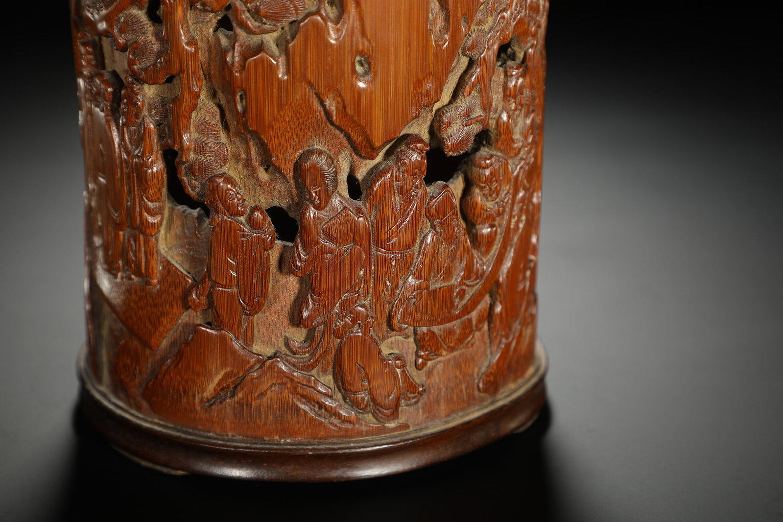 Carved Bamboo Figural Brushpot - 2