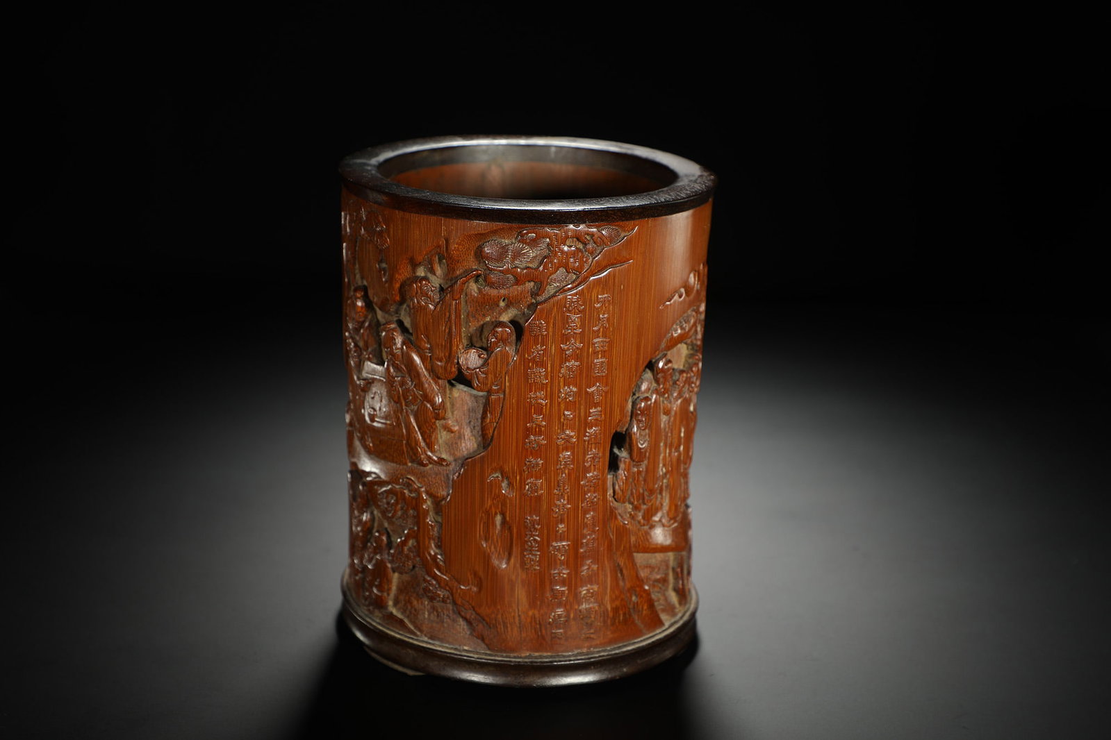 Carved Bamboo Figural Brushpot - 4