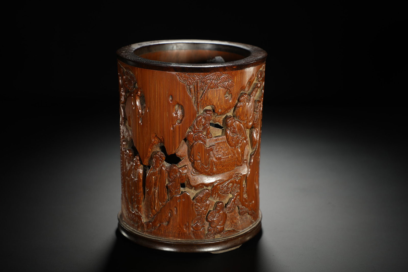Carved Bamboo Figural Brushpot - 5
