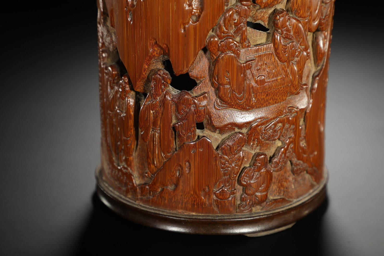 Carved Bamboo Figural Brushpot - 7