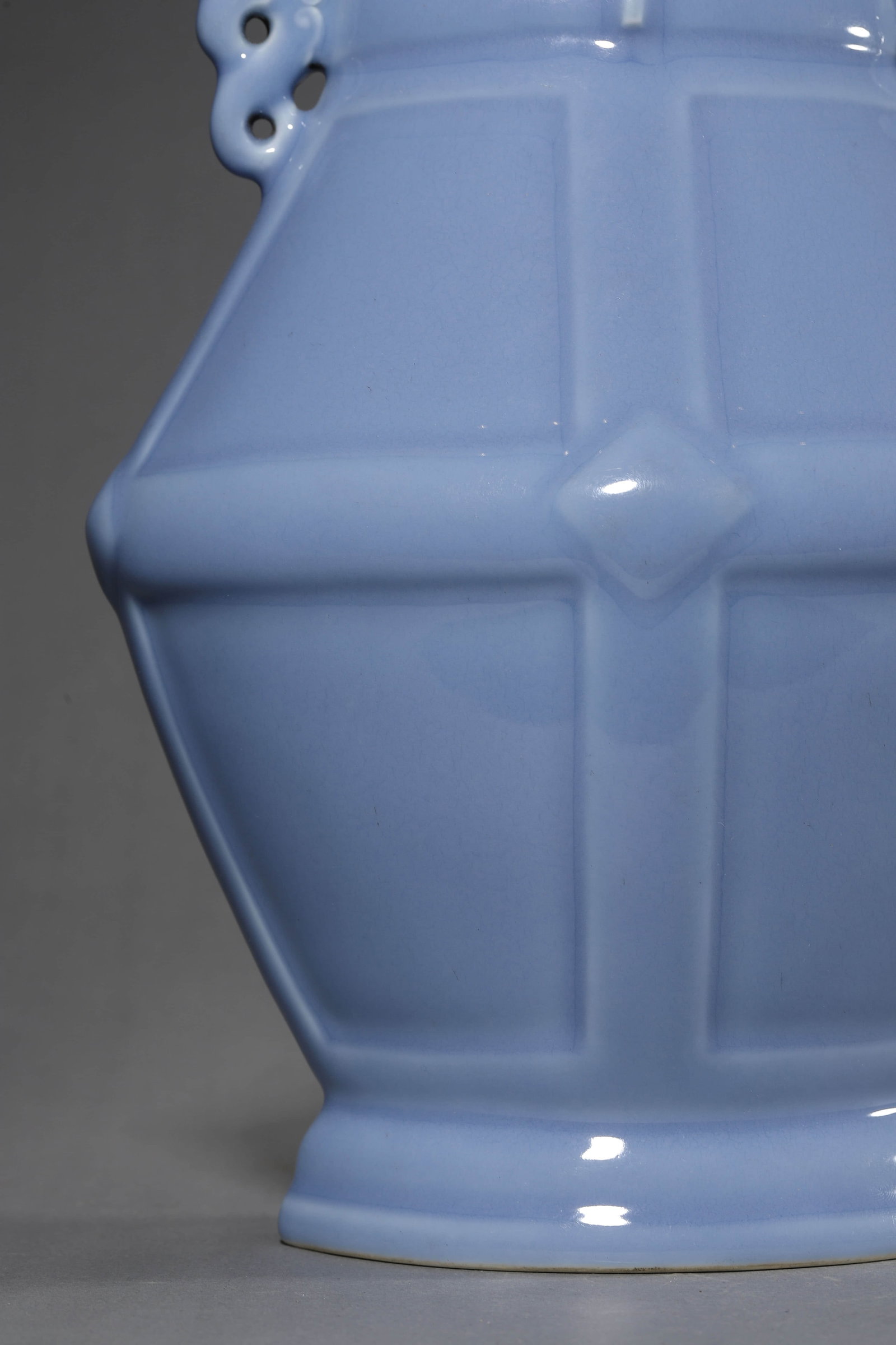 Blue Glaze Double-Eared Vase - 3