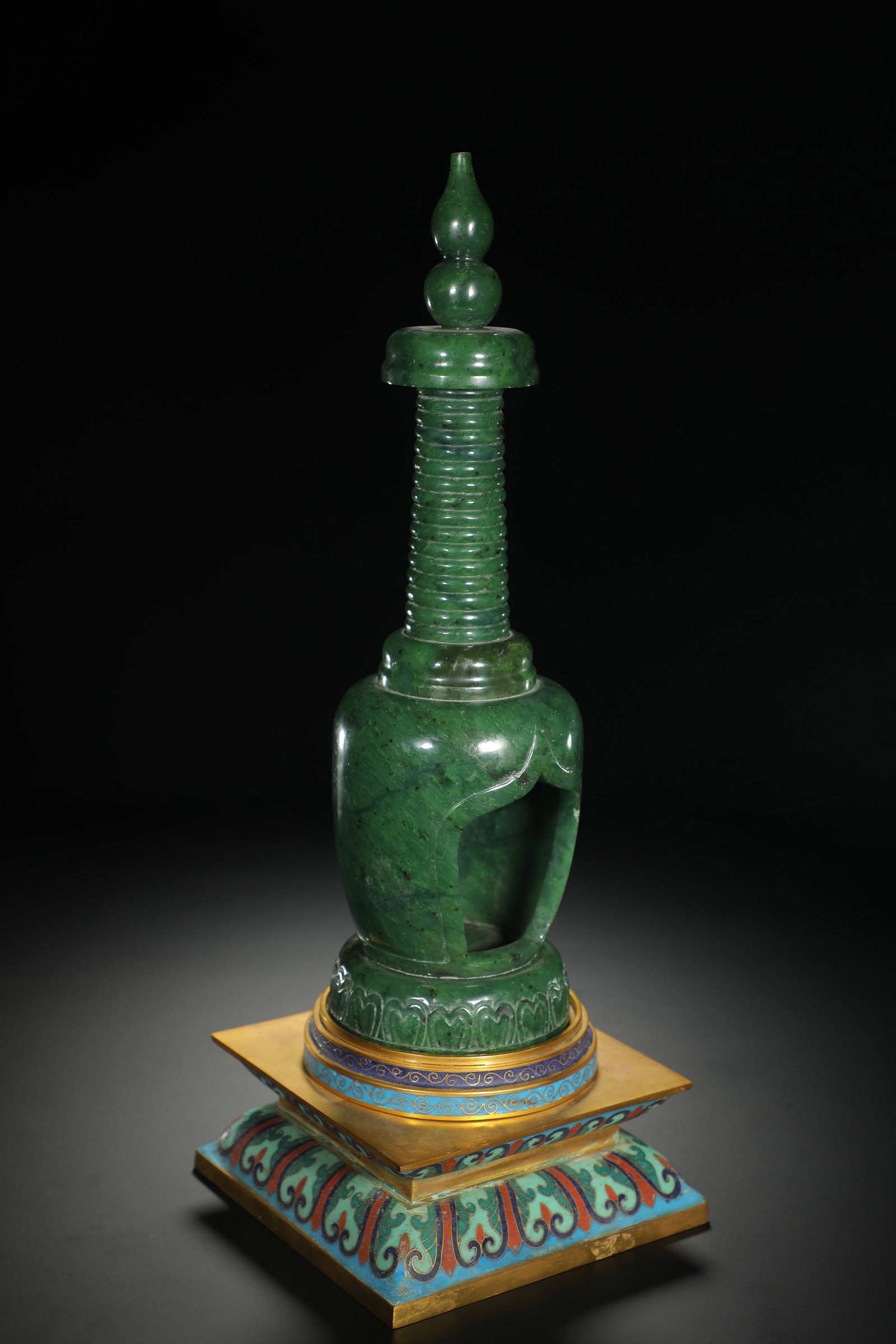 Celadon Jade Buddhist Pagoda - 5