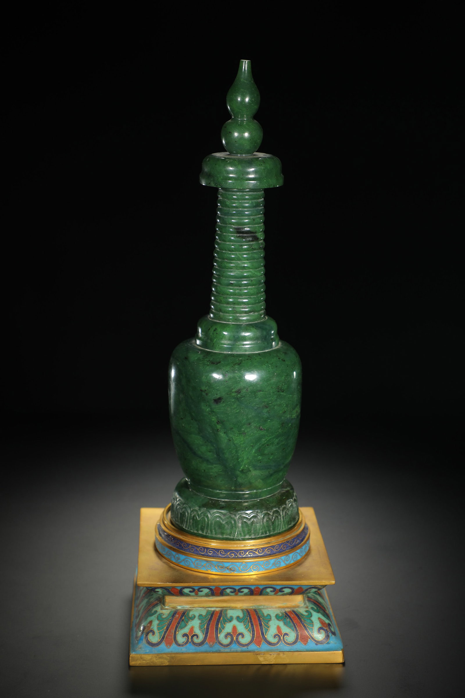 Celadon Jade Buddhist Pagoda - 8