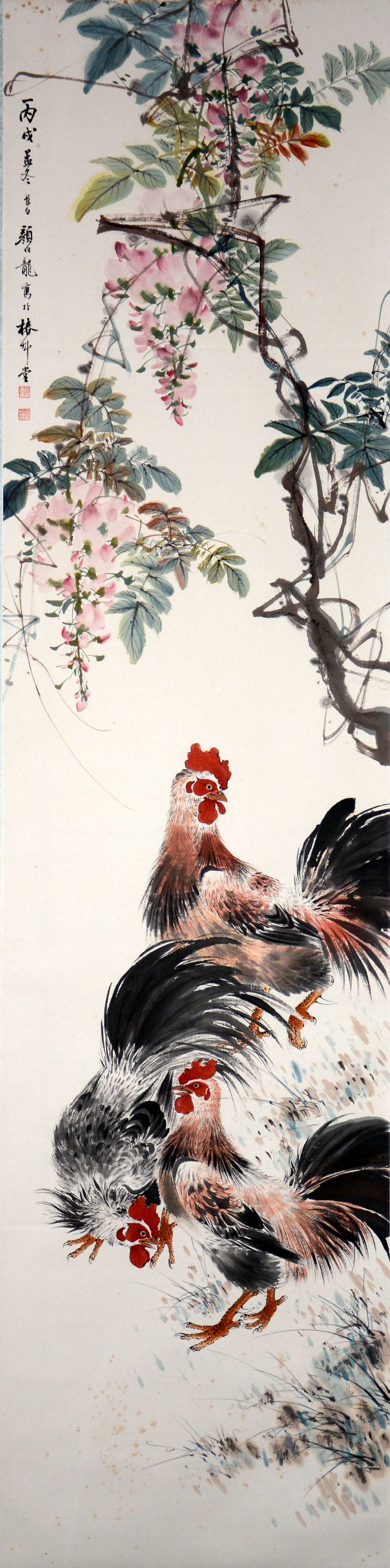 Chinese Drawing Animal Painting, Yan Bolong Mark: Chinese Drawing Animal Painting, Yan Bolong Mark 135×34cm