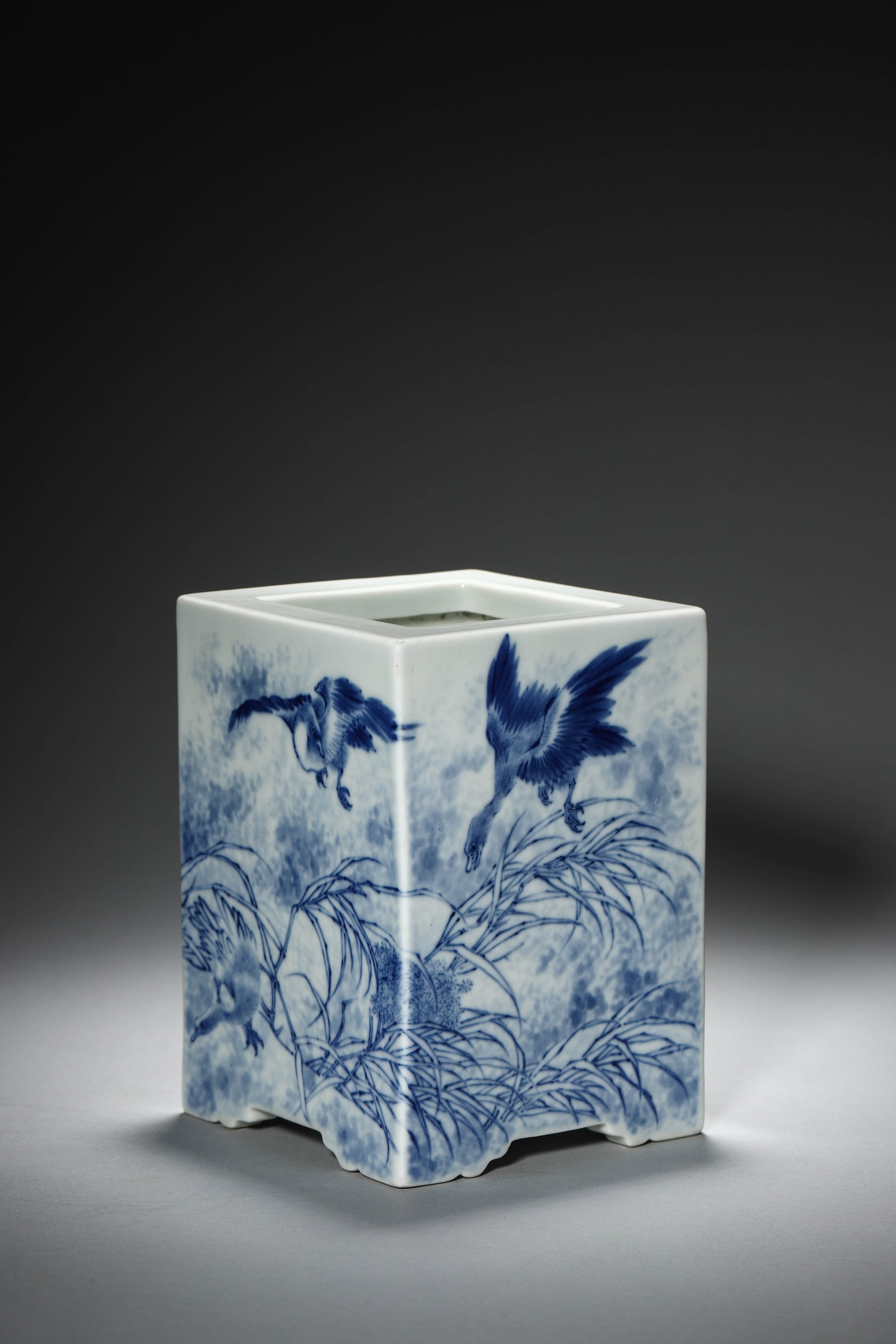 Blue-and-white Brushpot by Wang Bu - 2