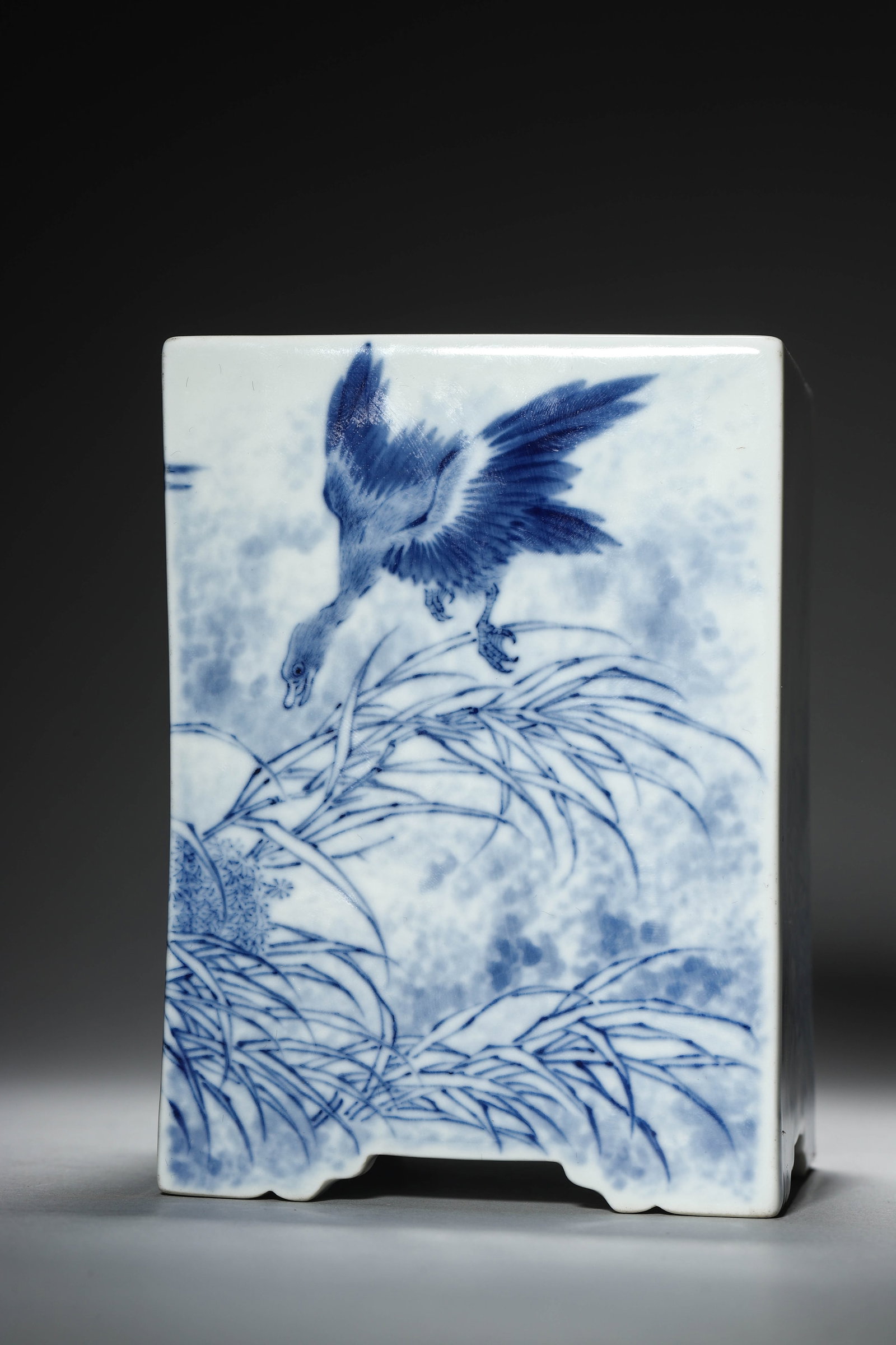 Blue-and-white Brushpot by Wang Bu - 6