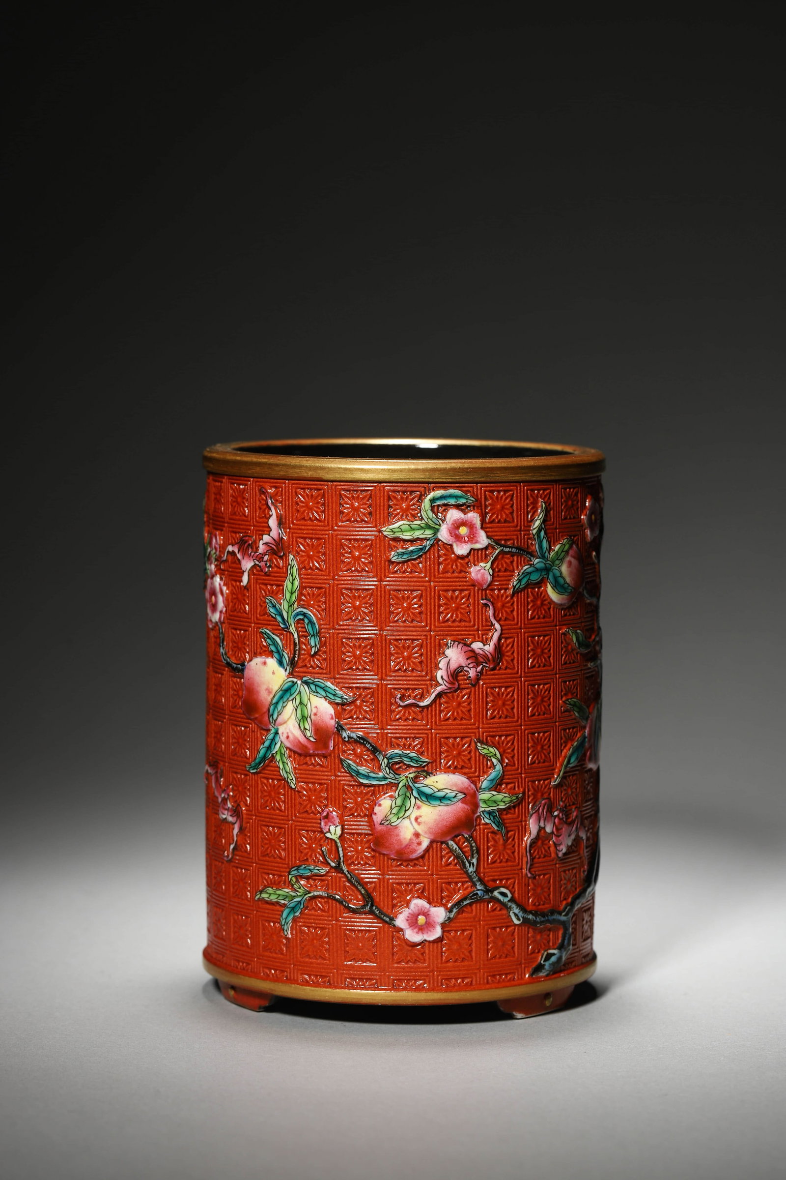 Lacquer Imitation Brush Pot - 3