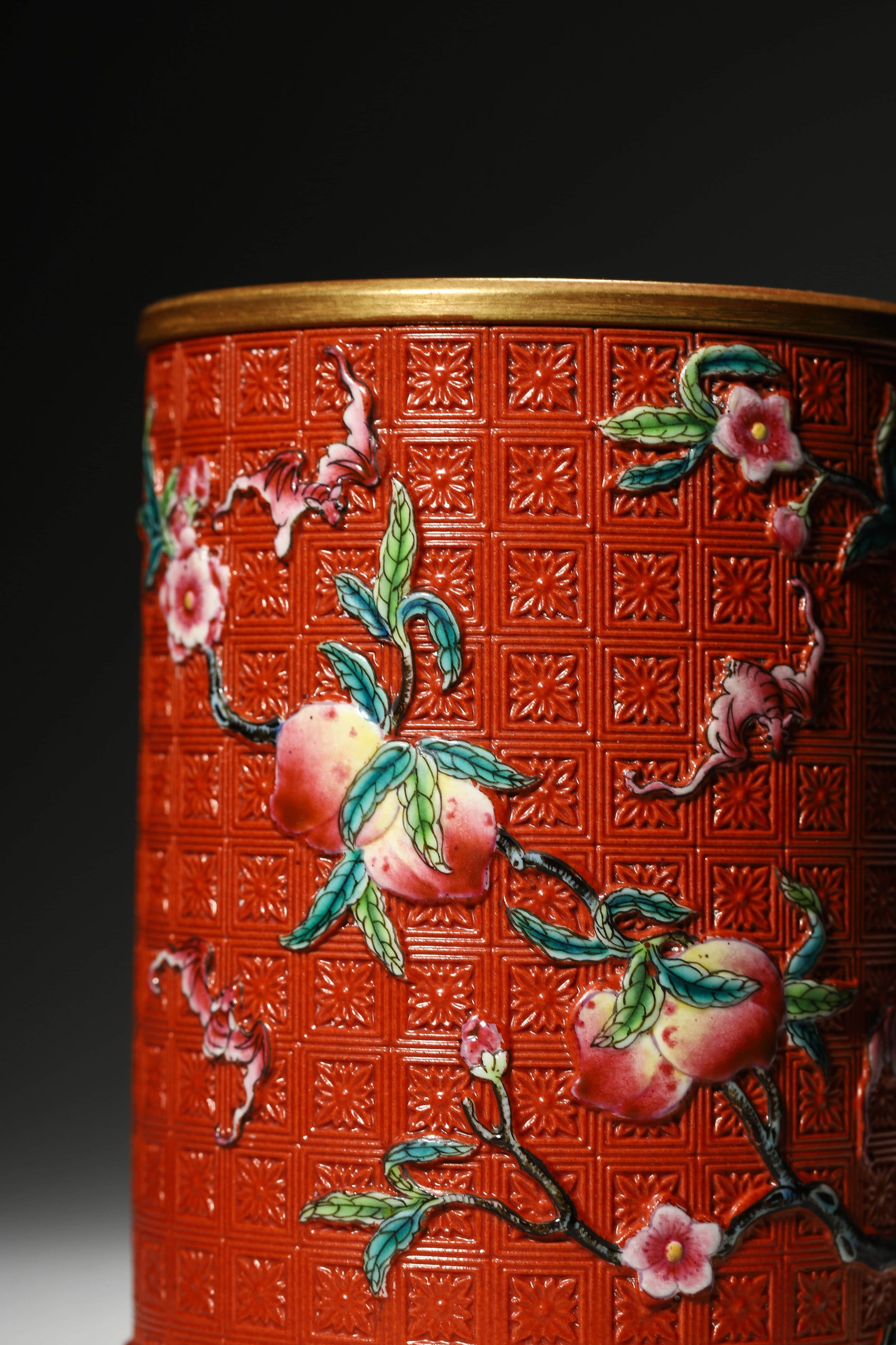 Lacquer Imitation Brush Pot - 5
