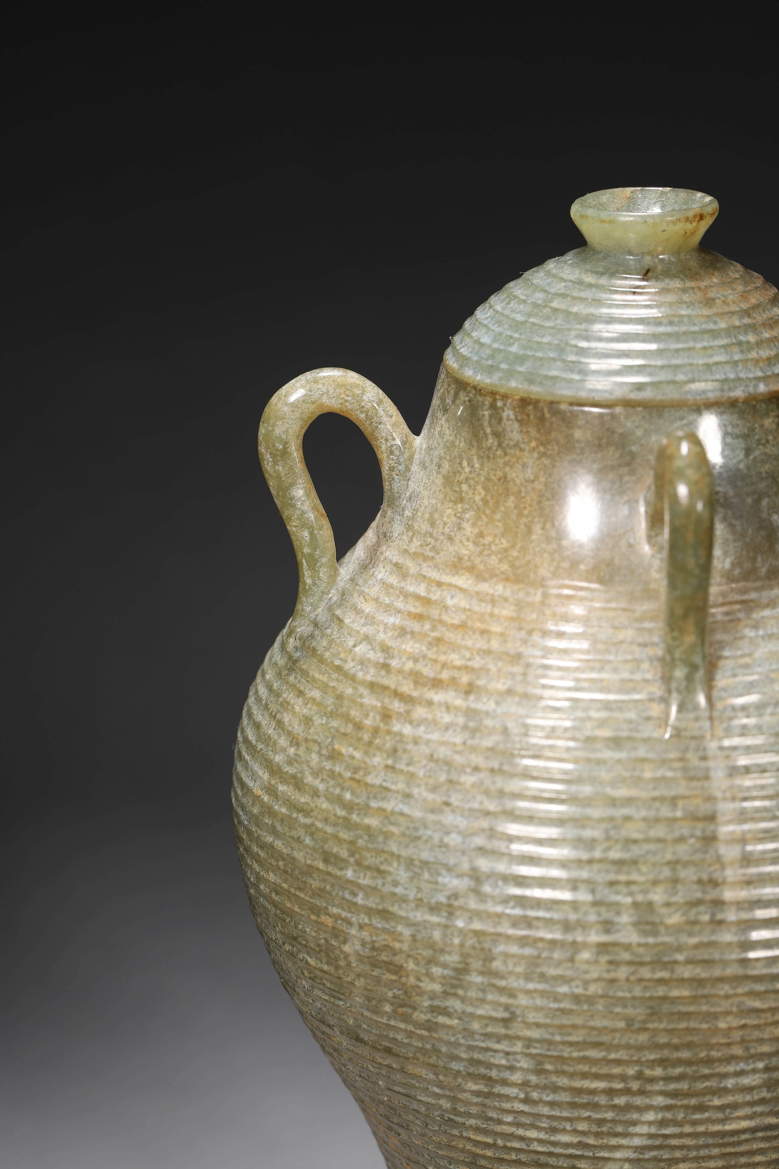 Carved Jade Four-Hooked Vase - 4