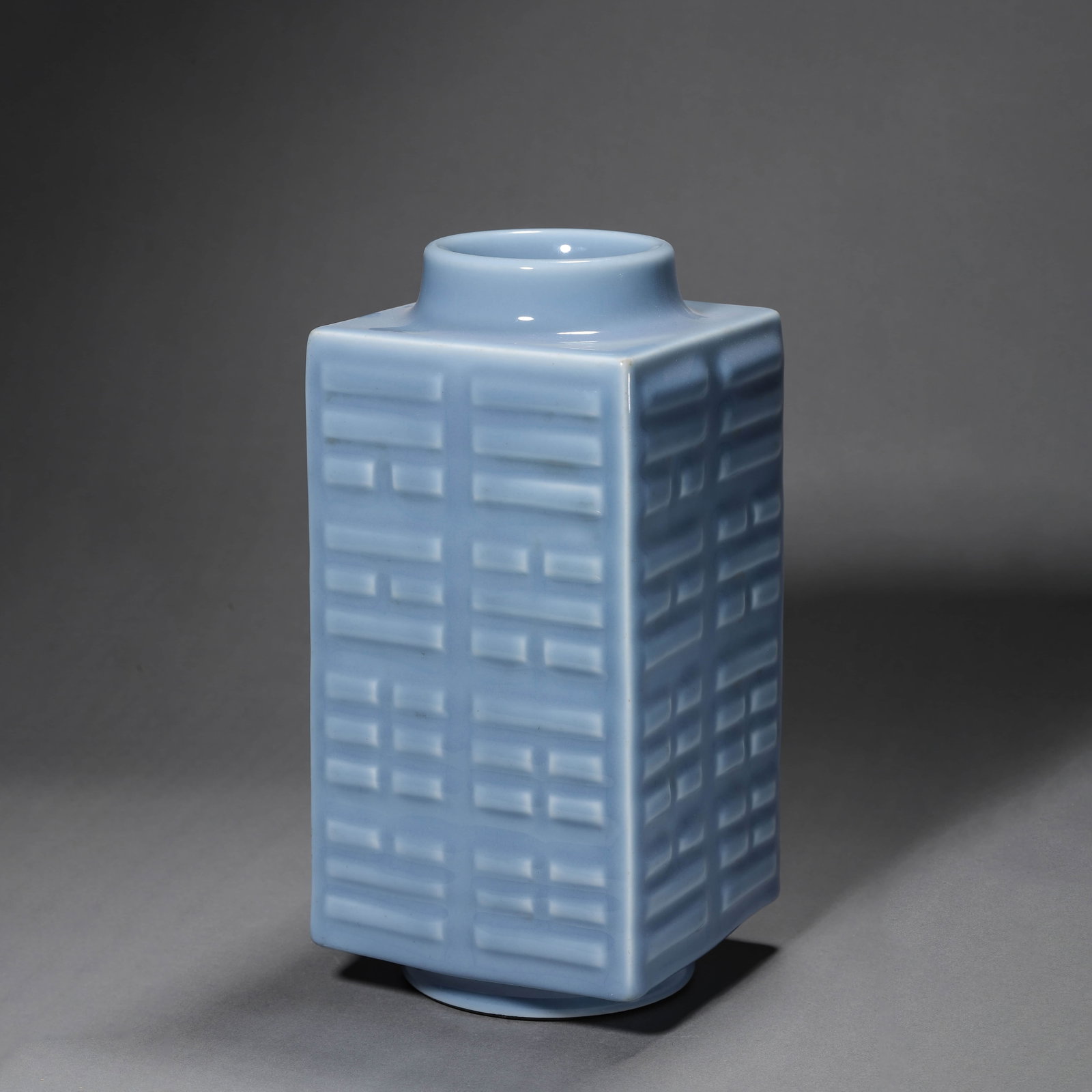 Blue Glaze Eight Trigram Cong-Form Vase (1 of 6)