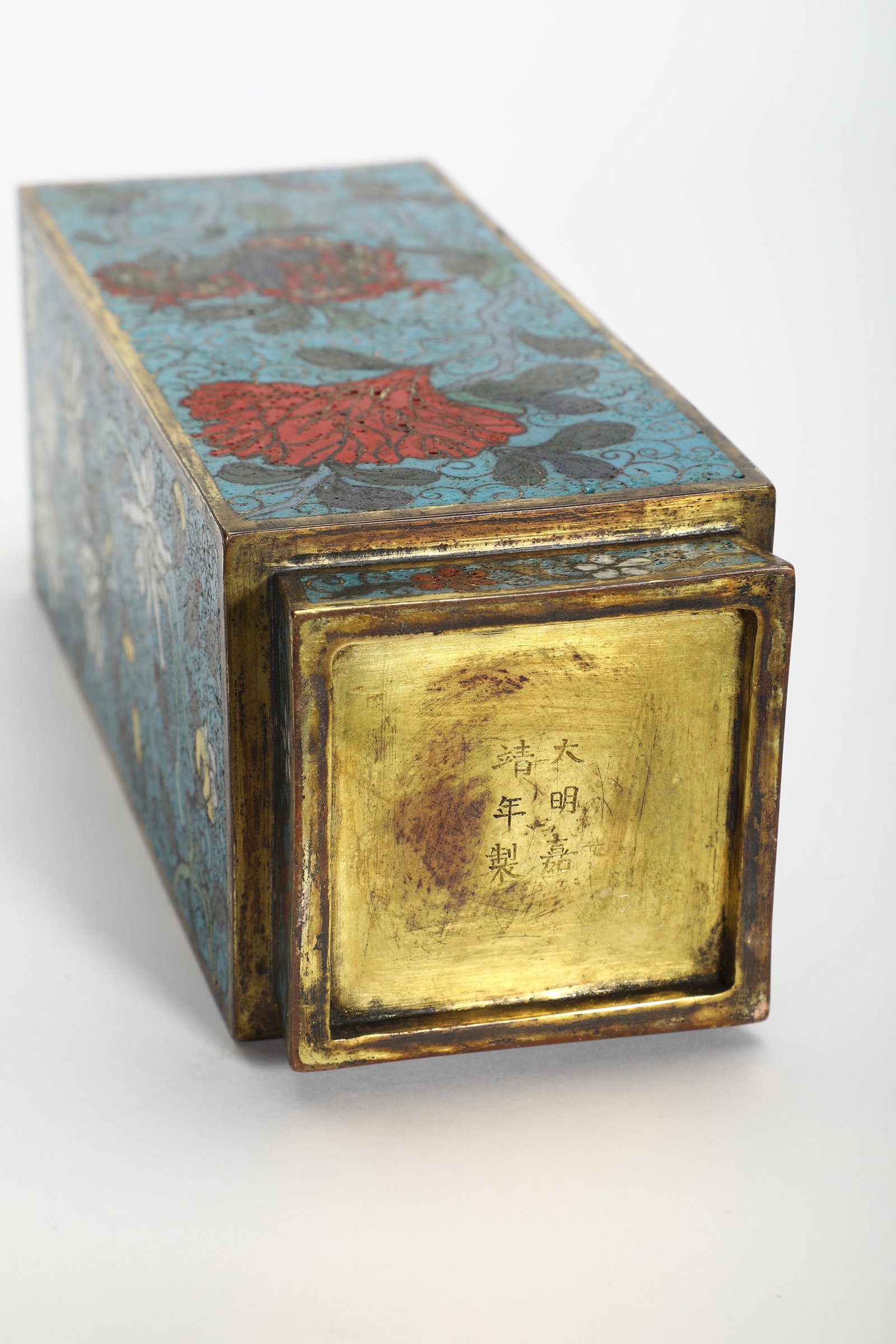 Cloisonné Floral Square Vase - 9