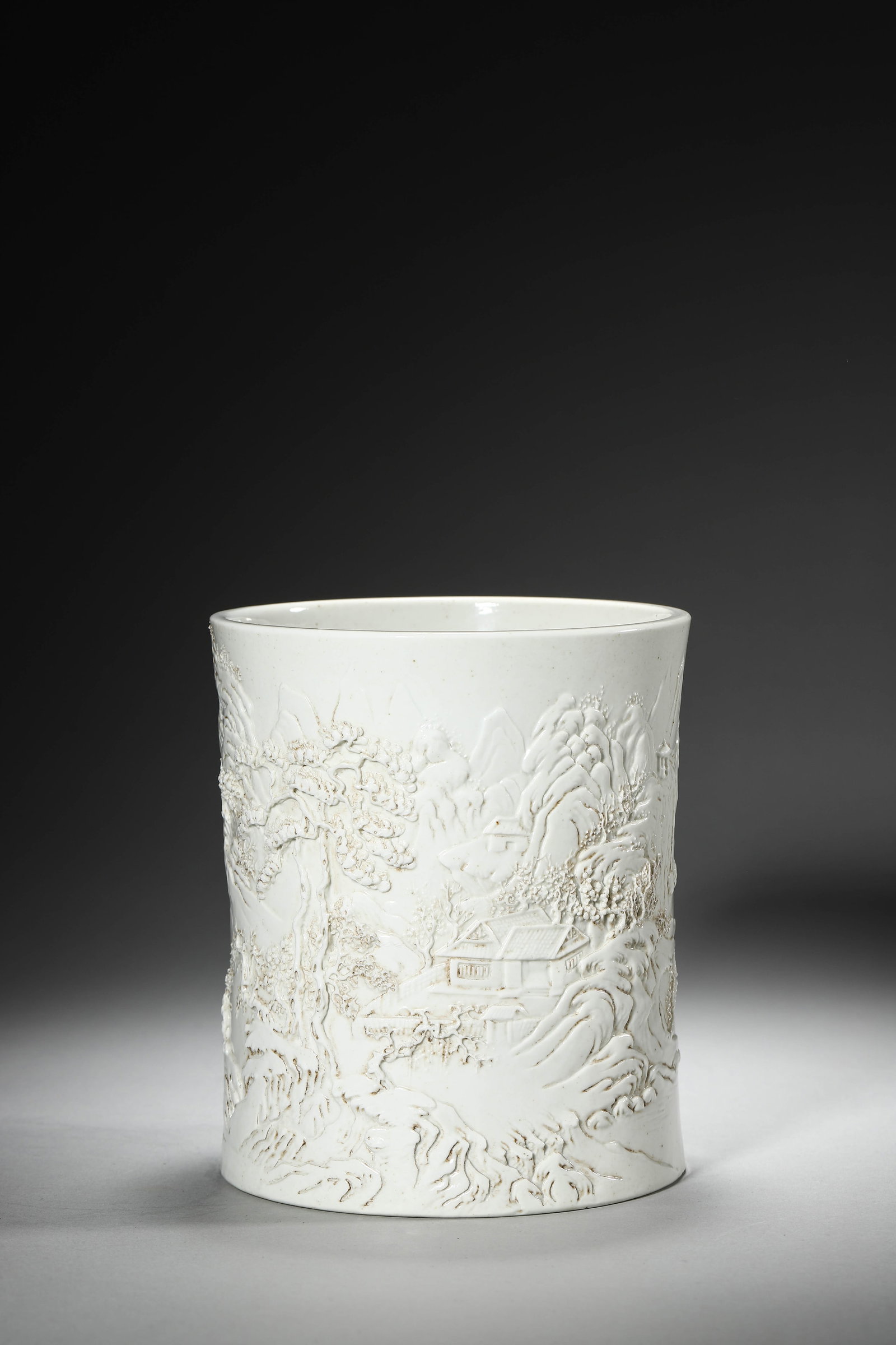 Carved Porcelain Brush Pot - 2