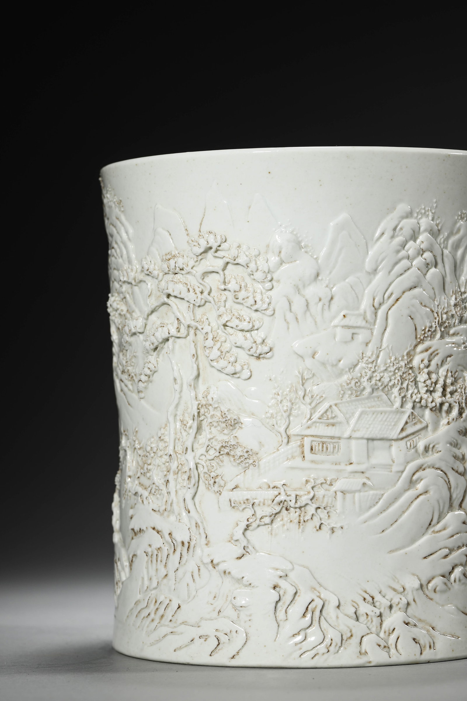 Carved Porcelain Brush Pot - 3