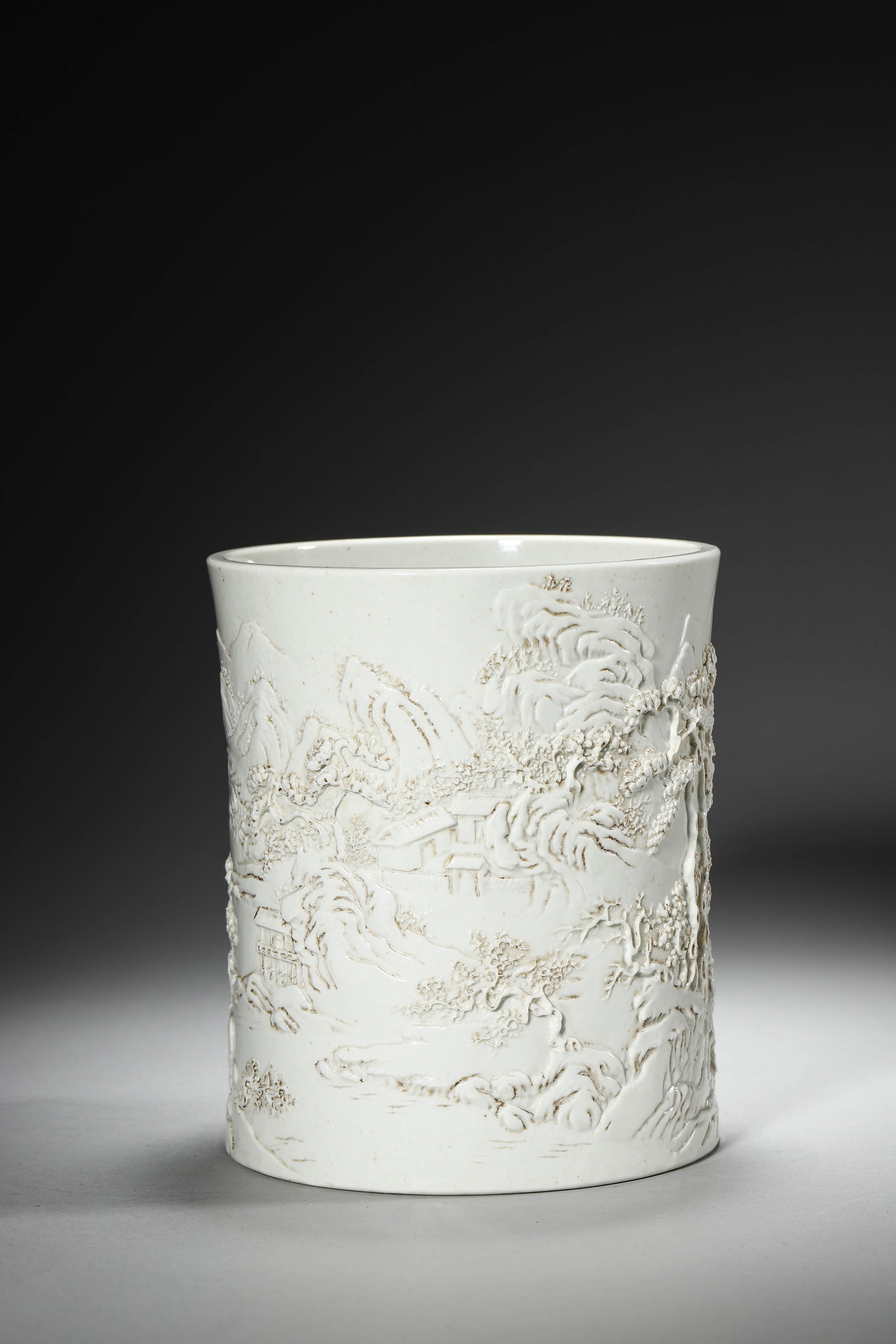 Carved Porcelain Brush Pot - 4