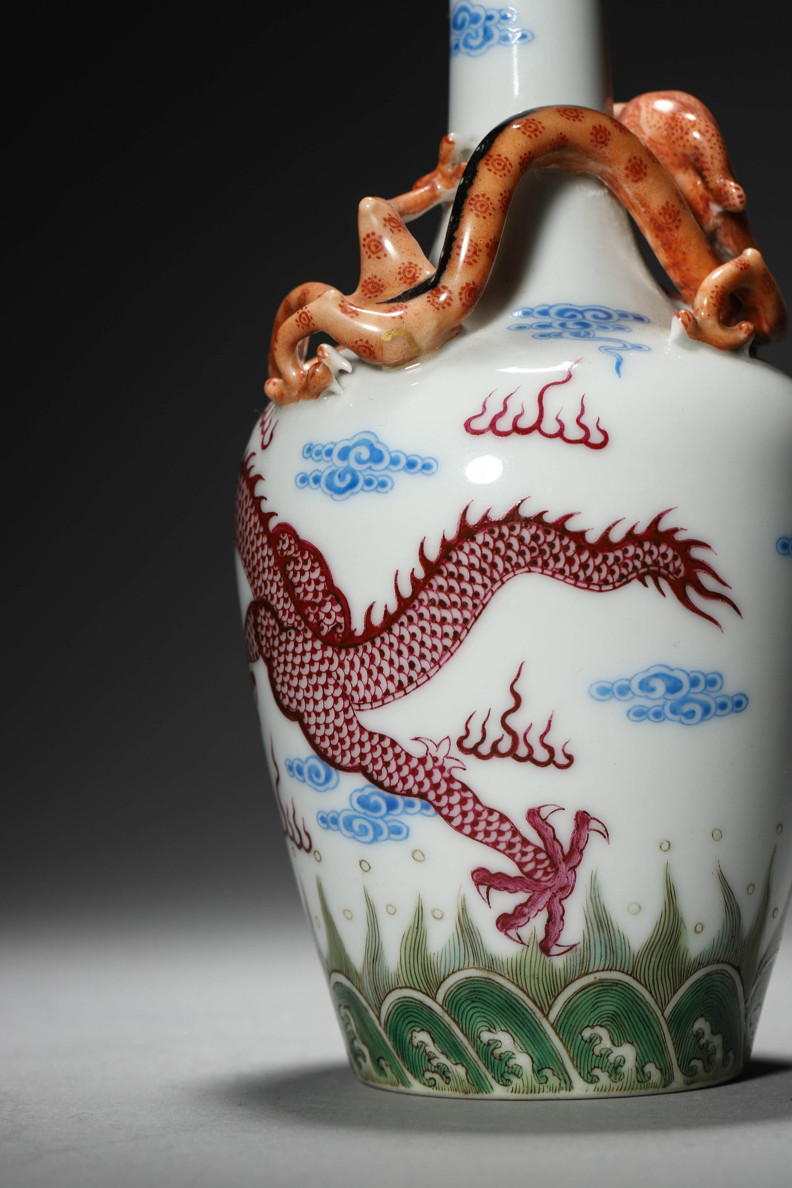 Famille-rose Dragon Vase - 5