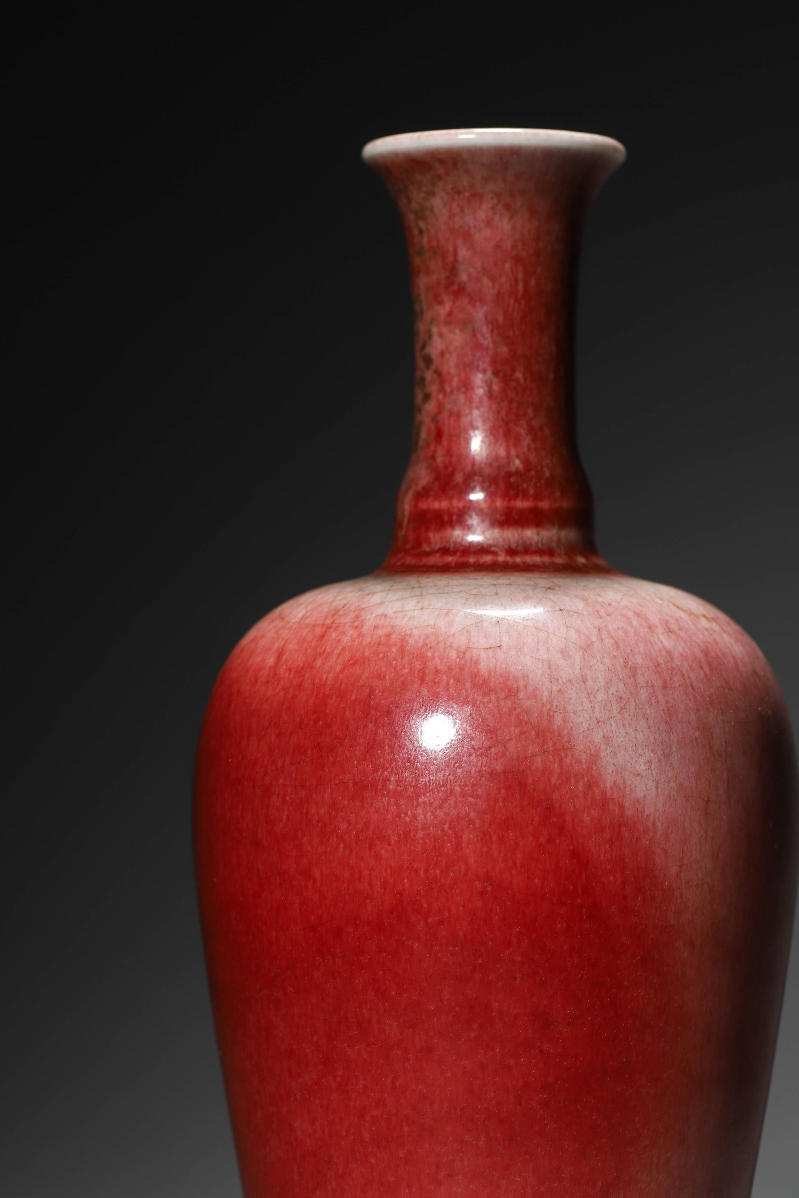 Peach Bloom Glaze Olive-Shape Vase - 3