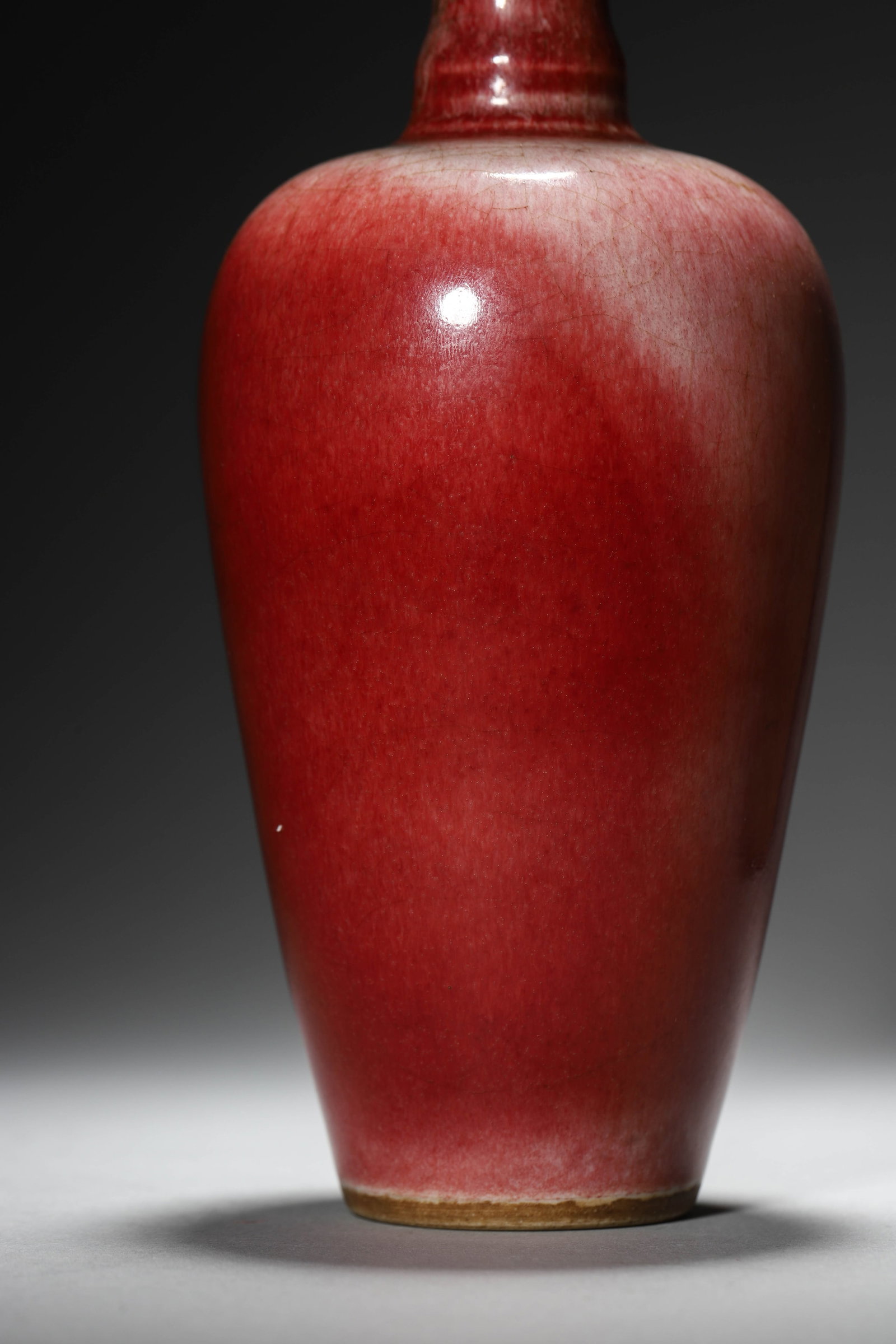 Peach Bloom Glaze Olive-Shape Vase - 4
