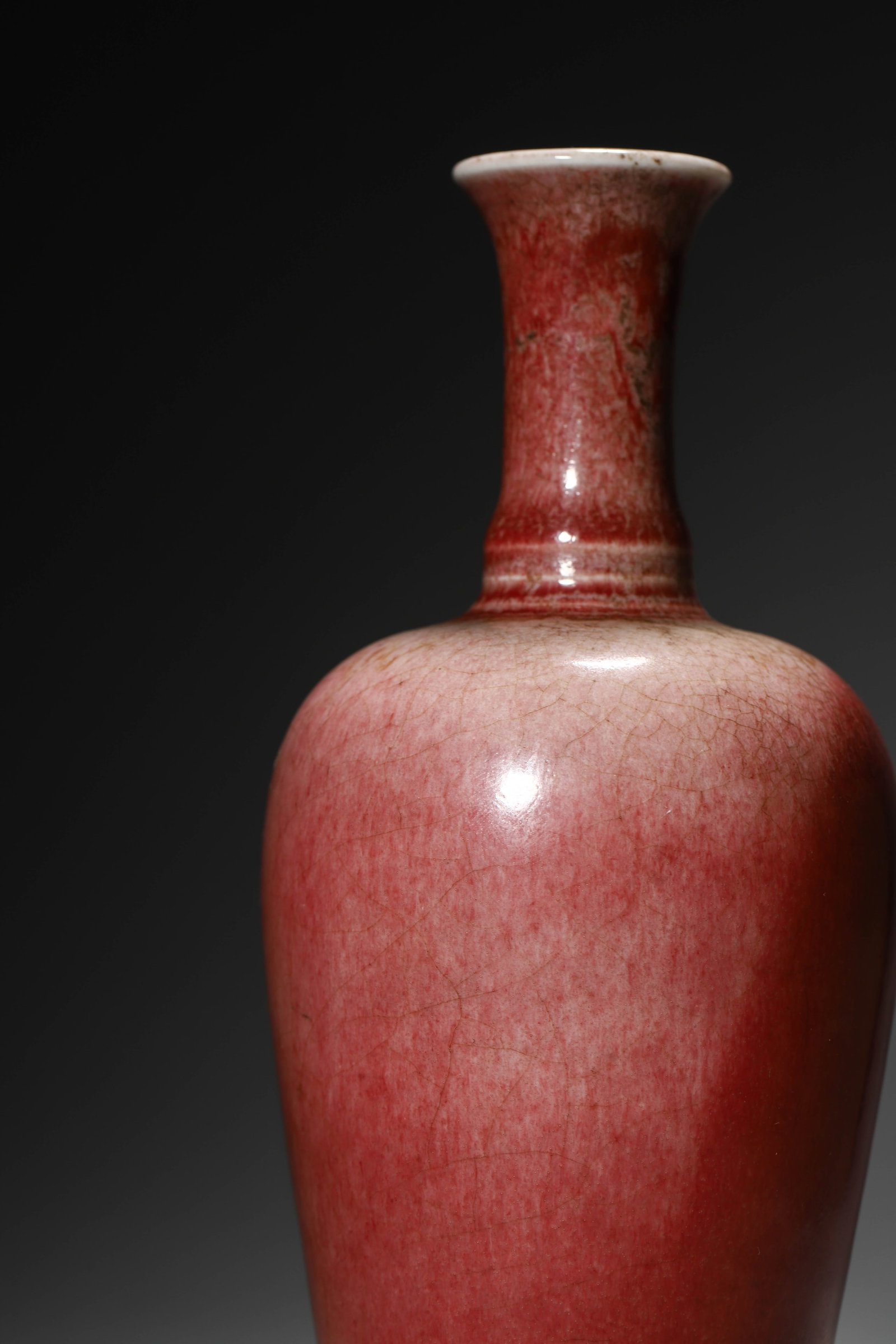 Peach Bloom Glaze Olive-Shape Vase - 6
