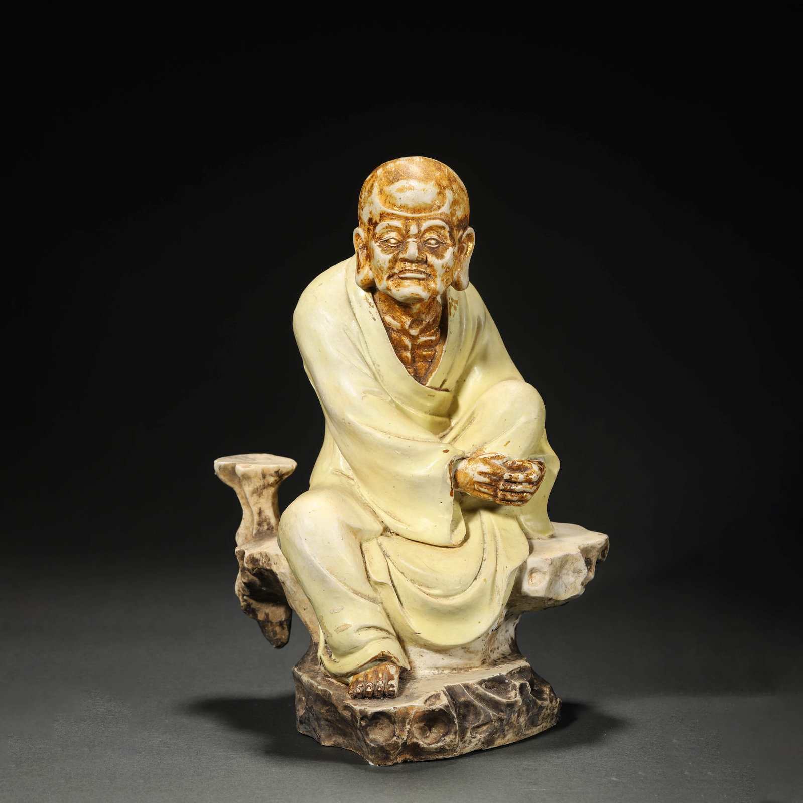 Painted Porcelain Figure Of Arhat: Painted Porcelain Figure Of Arhat Length:20cm, Width:15cm, Height:28cm,