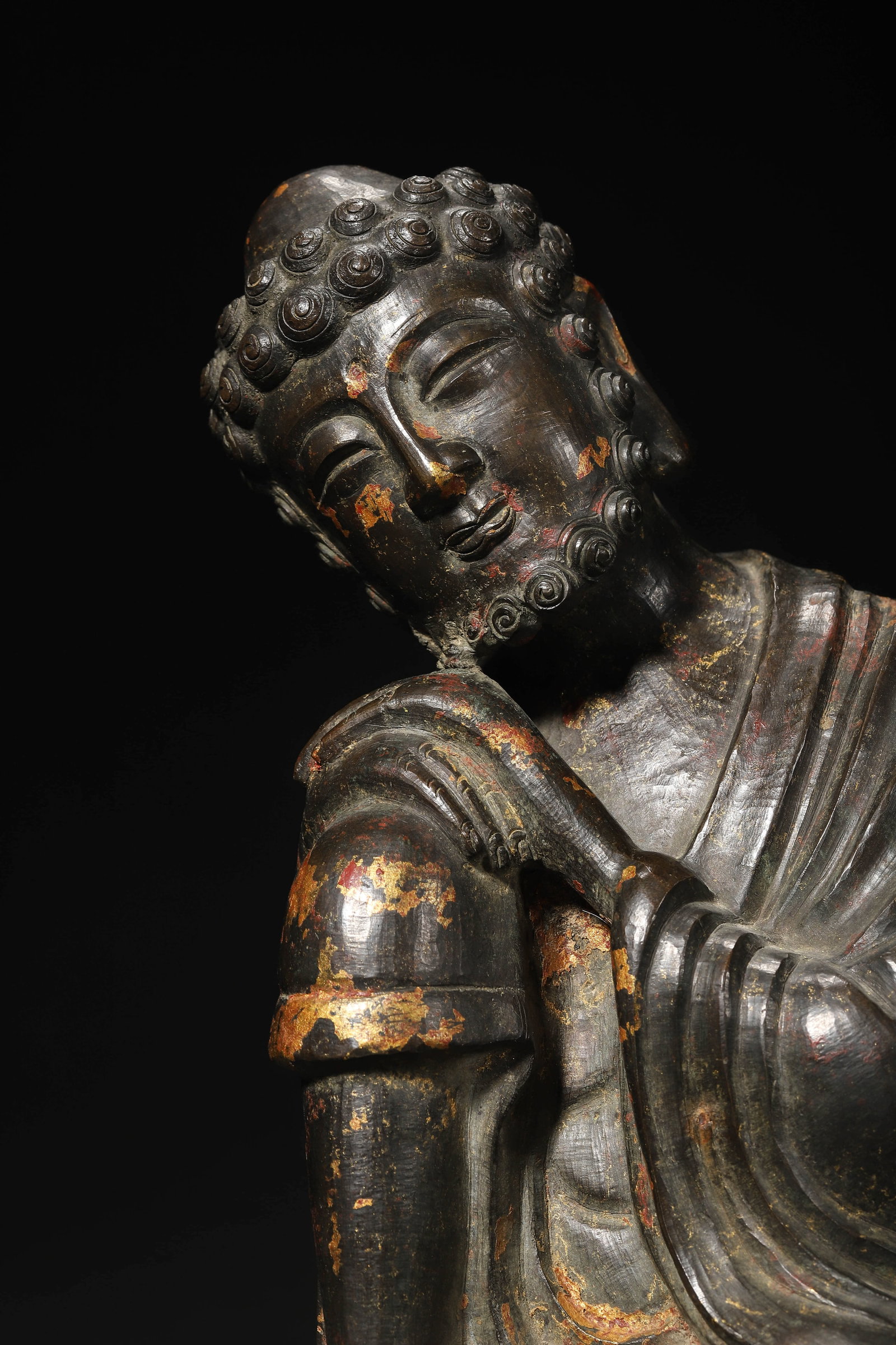 A Chinese Bronze Luohan Statue - 2