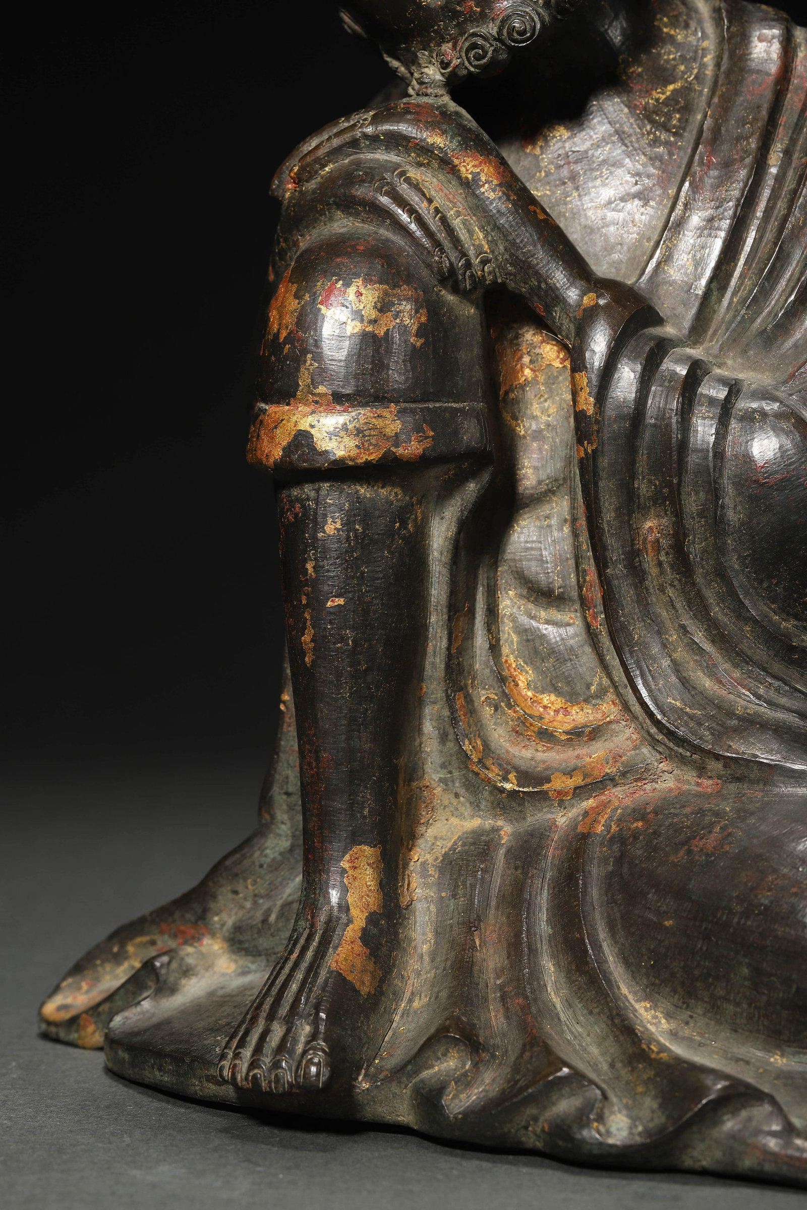 A Chinese Bronze Luohan Statue - 3