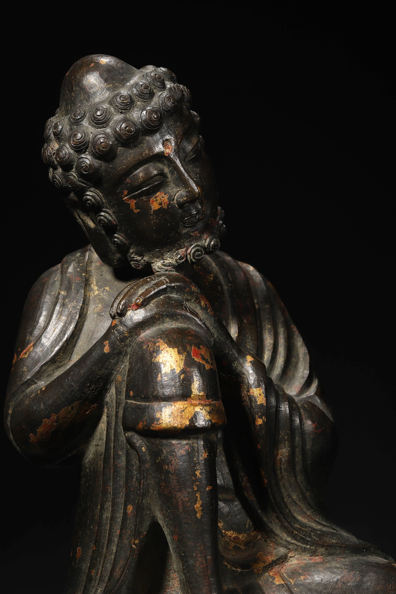 A Chinese Bronze Luohan Statue - 6