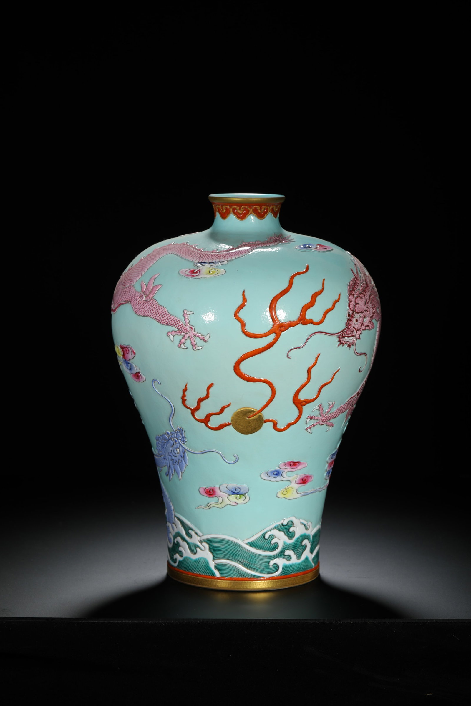 Green-Glazed Dragon Meiping - 5
